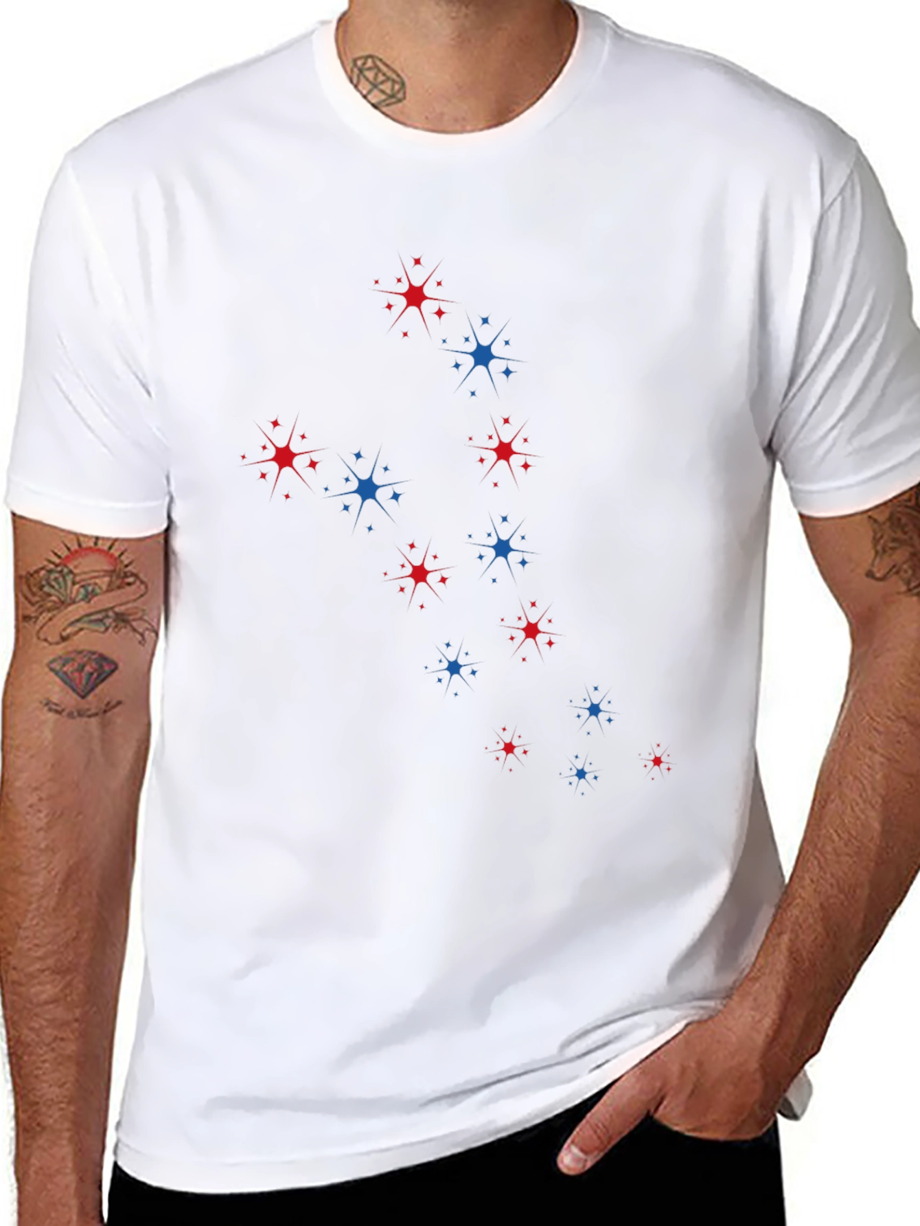 Stars & Sparkle Mens Black T-Shirt