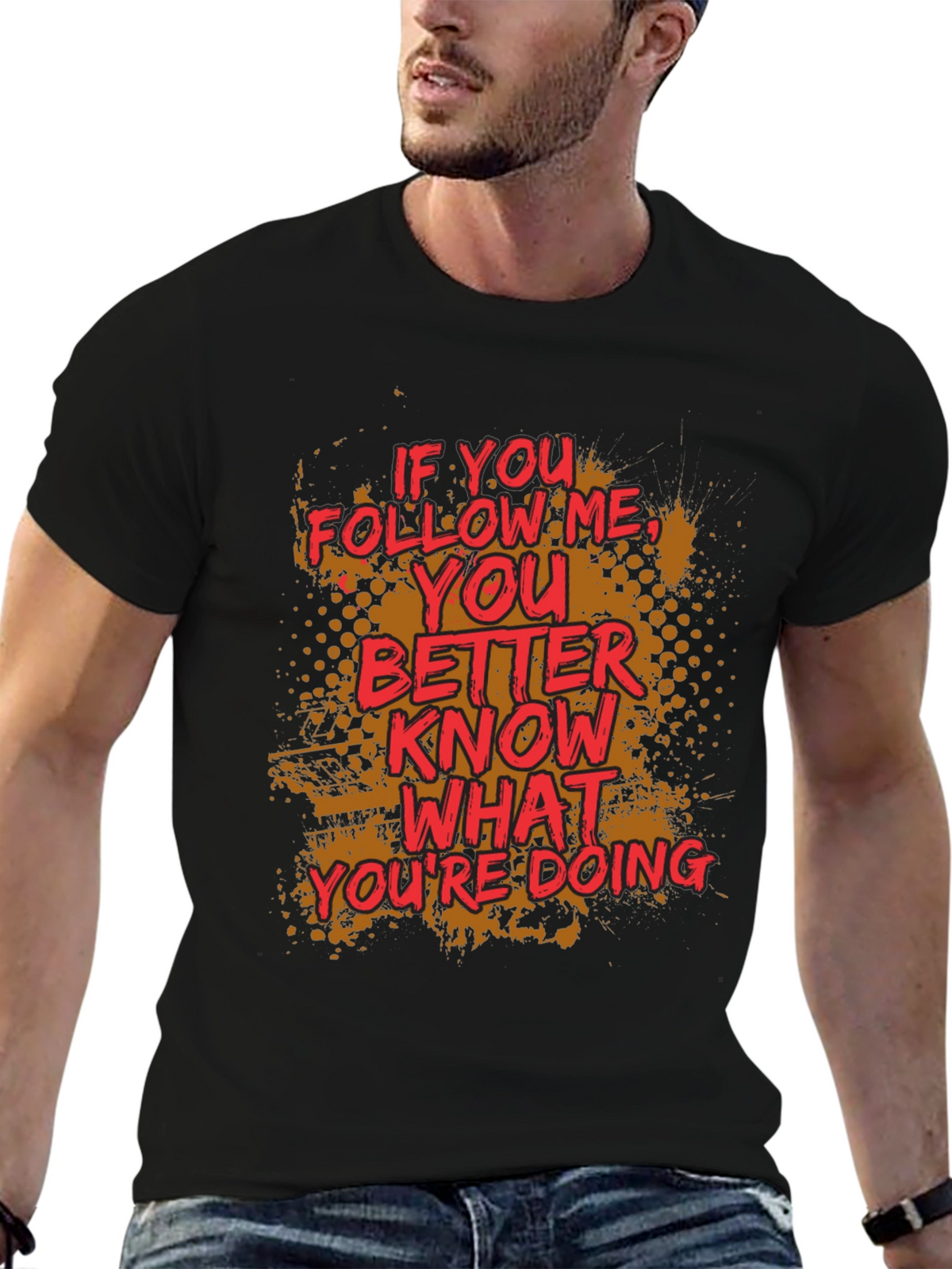 Follow Me Graphic Print Crewneck T-Shirt