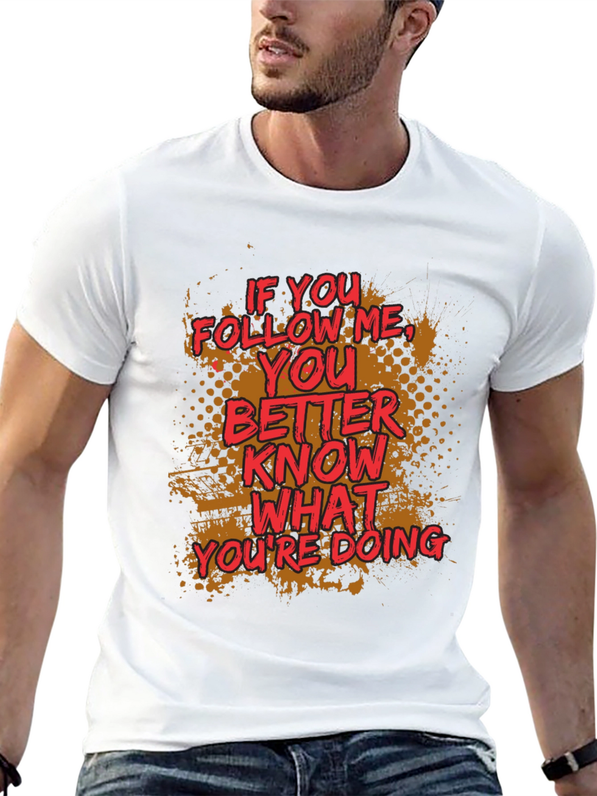 Follow Me Graphic Print Crewneck T-Shirt