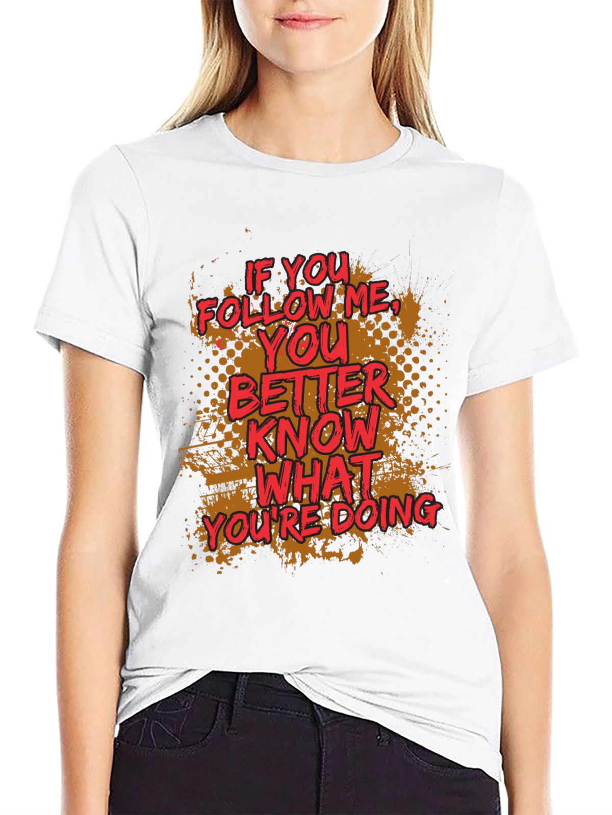 Follow Me Graphic Print Crewneck T-Shirt