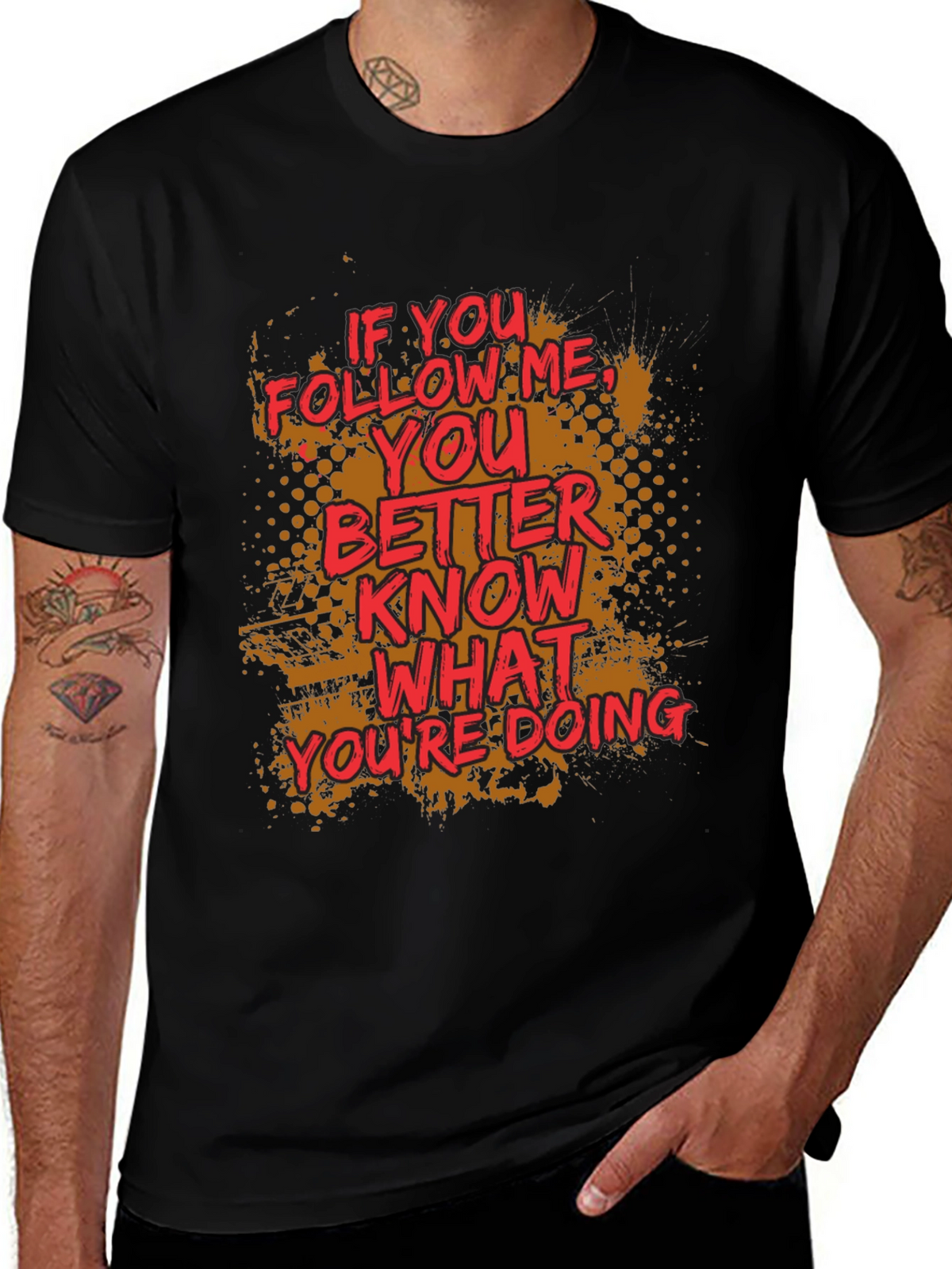 Follow Me Graphic Print Crewneck T-Shirt