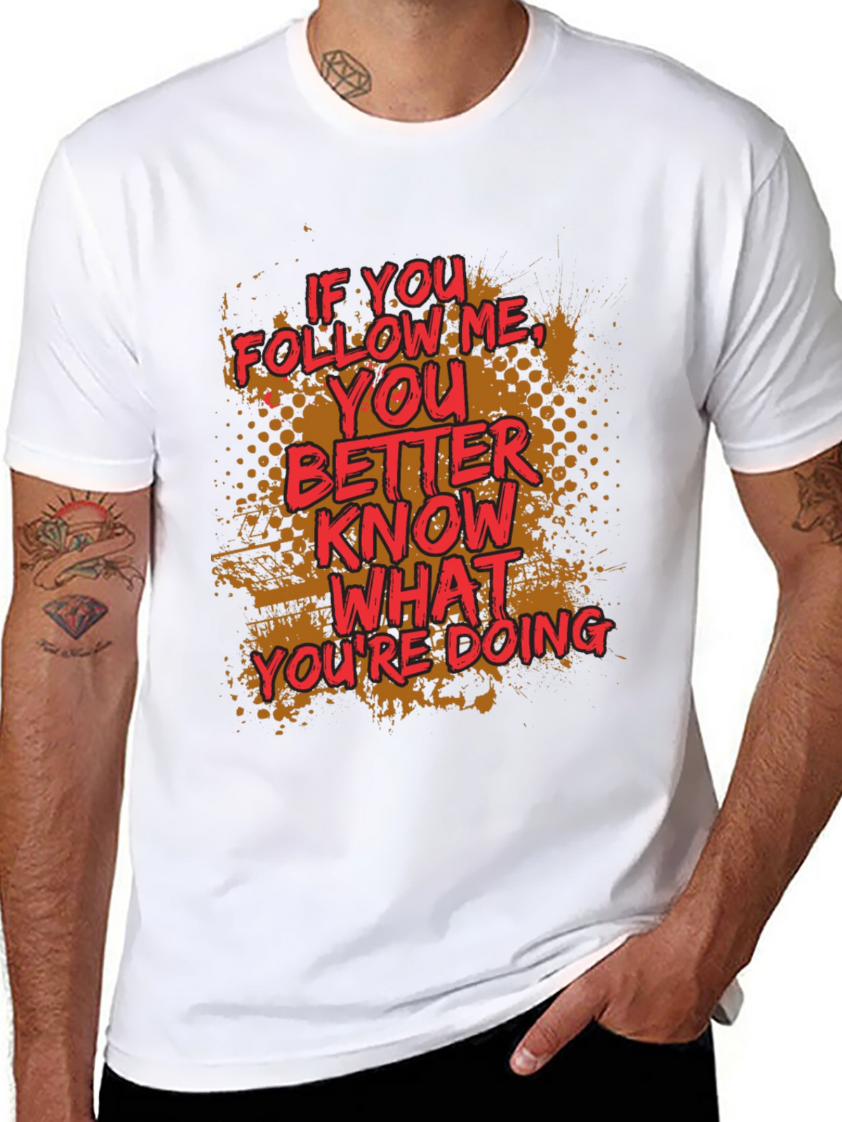 Follow Me Graphic Print Crewneck T-Shirt