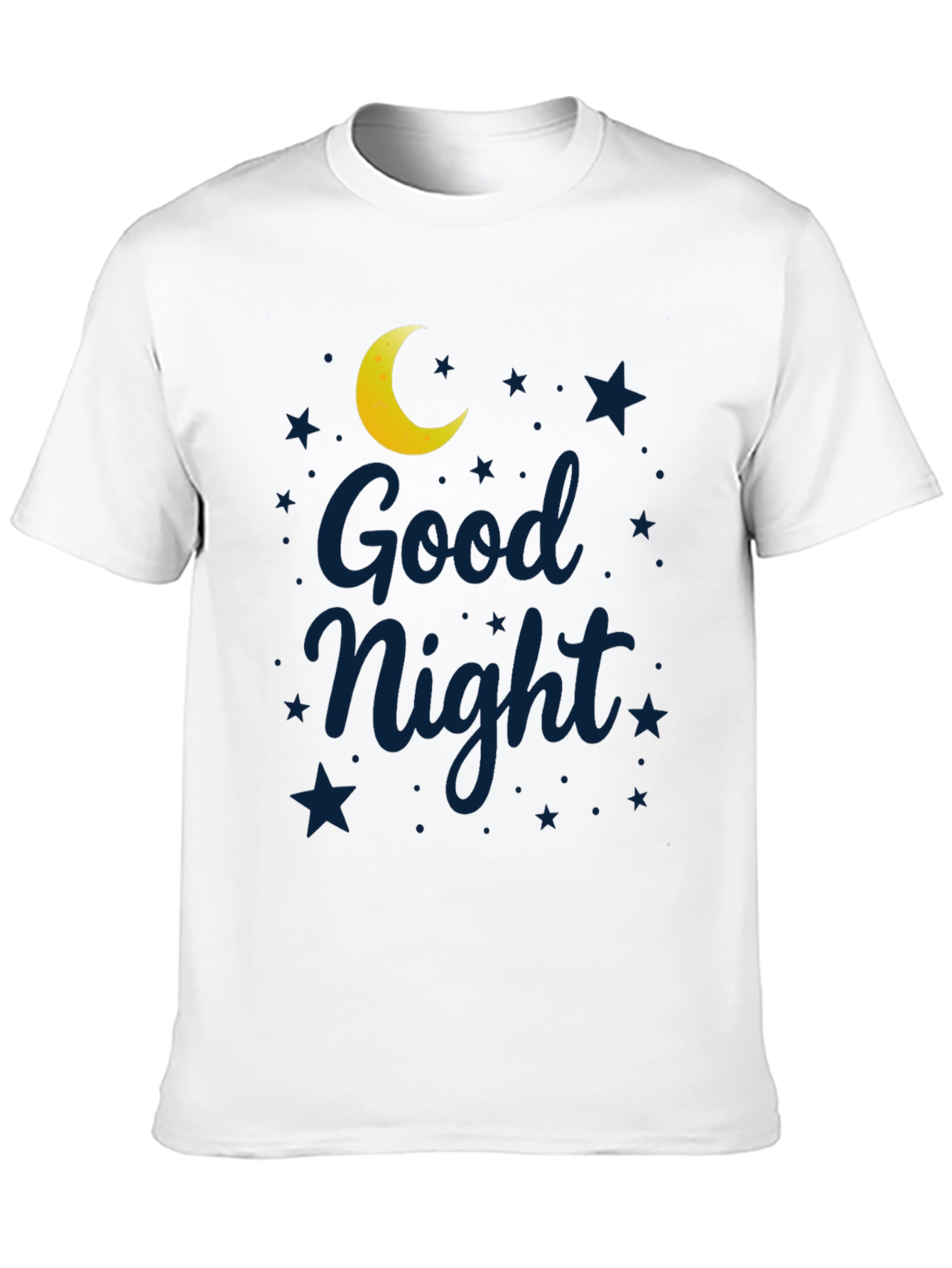 Good Night Moon & Stars Graphic Black T-Shirt