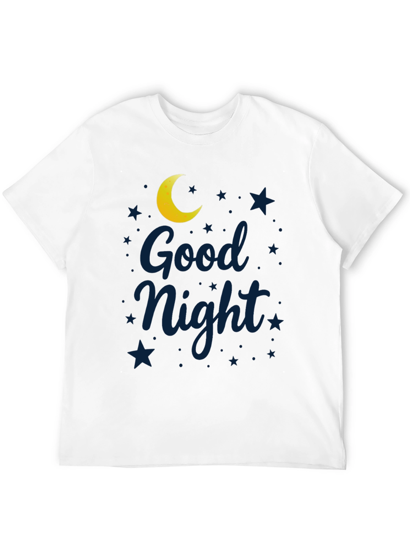 Good Night Moon & Stars Graphic Black T-Shirt