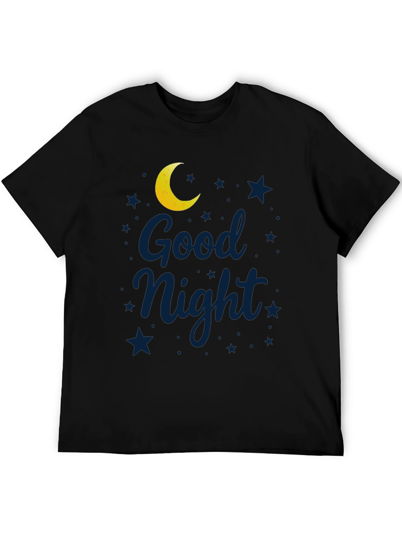 Good Night Moon & Stars Graphic Black T-Shirt