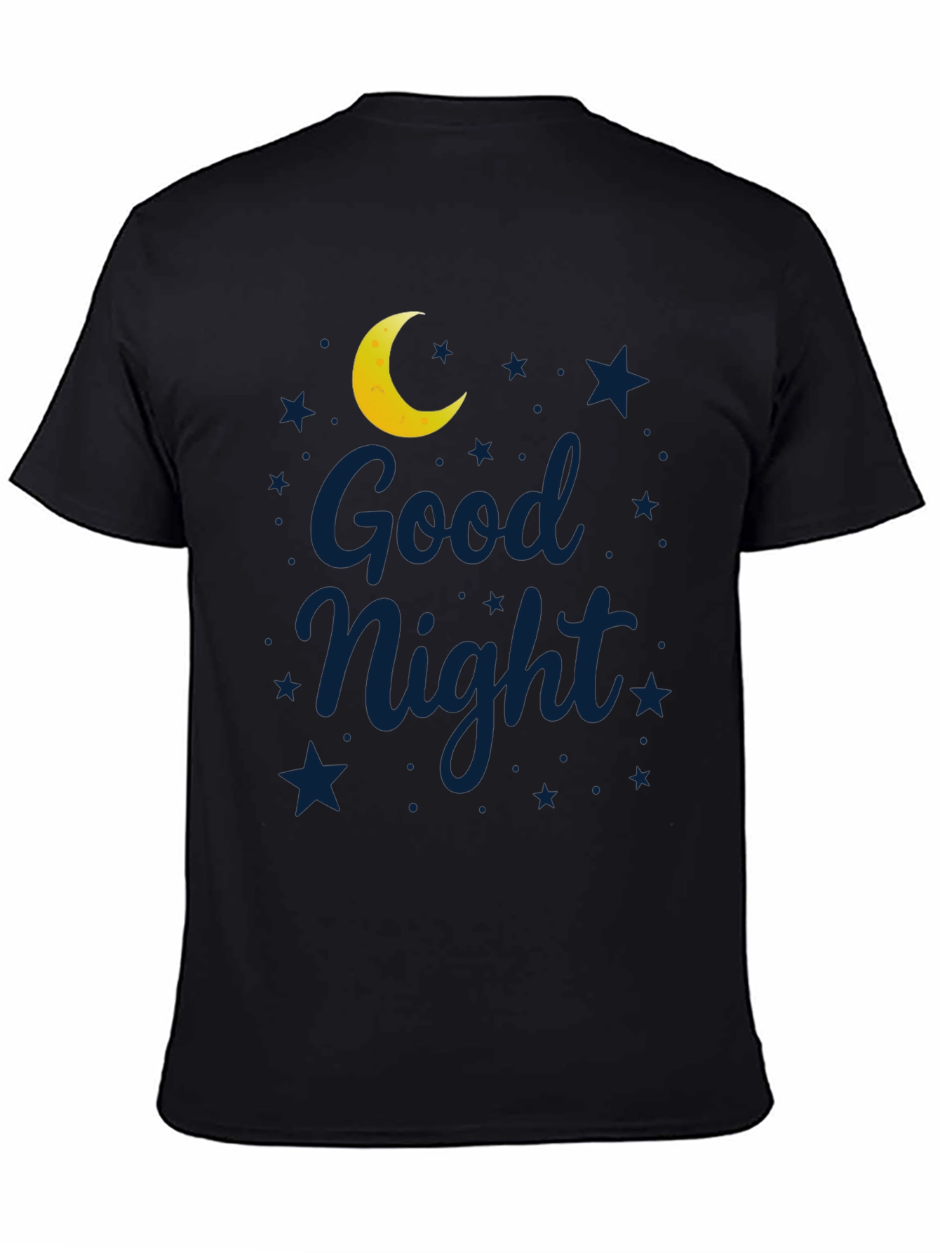 Good Night Moon & Stars Graphic Black T-Shirt