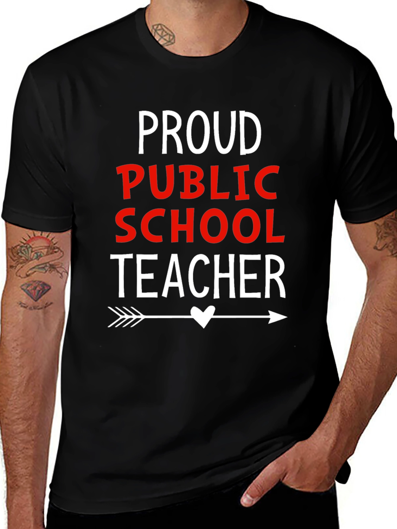 Proud Public School Teacher Graphic T-Shirt