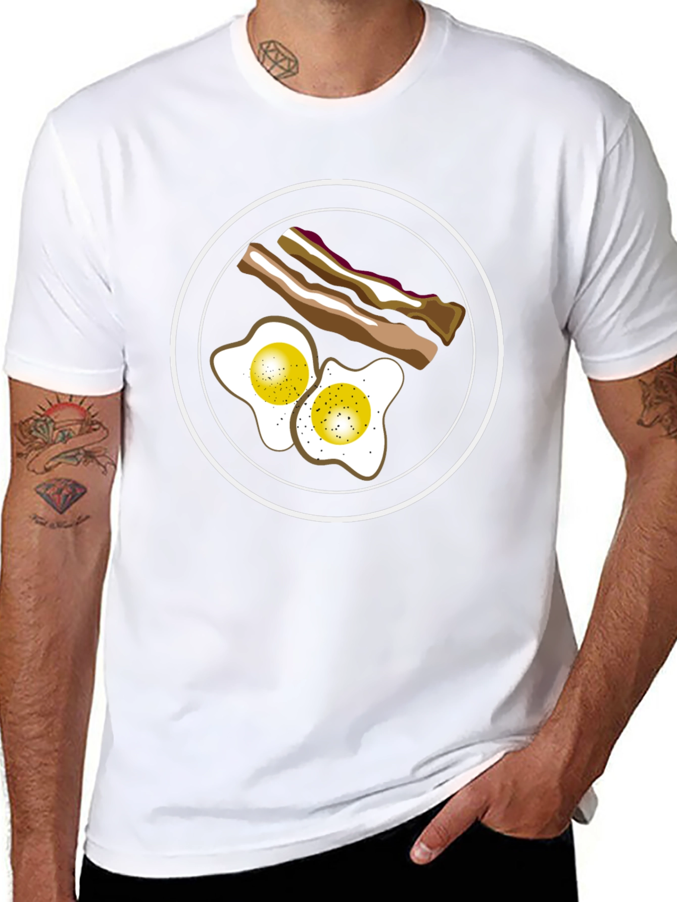 Breakfast T-Shirt: Eggs & Bacon Graphic Tee