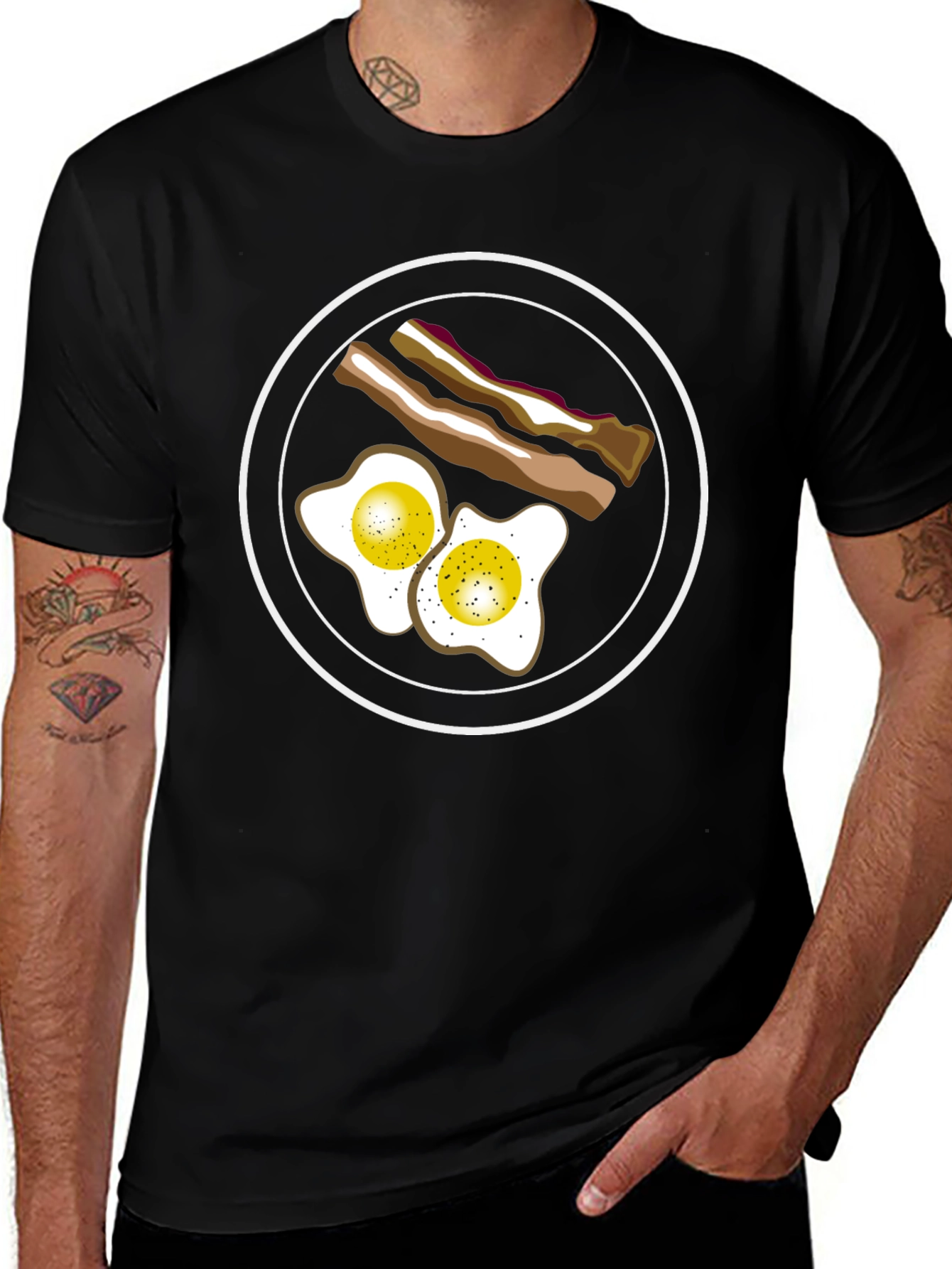 Breakfast T-Shirt: Eggs & Bacon Graphic Tee