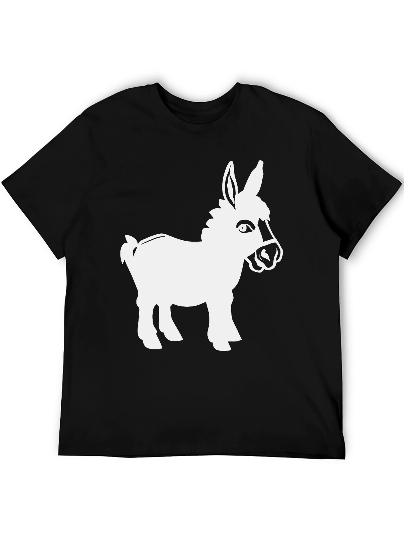Black T-Shirt with White Donkey Graphic