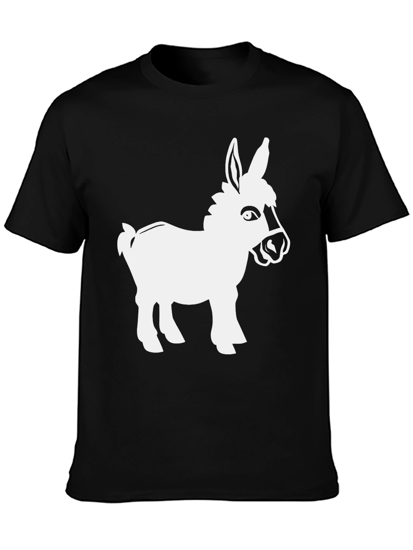 Black T-Shirt with White Donkey Graphic