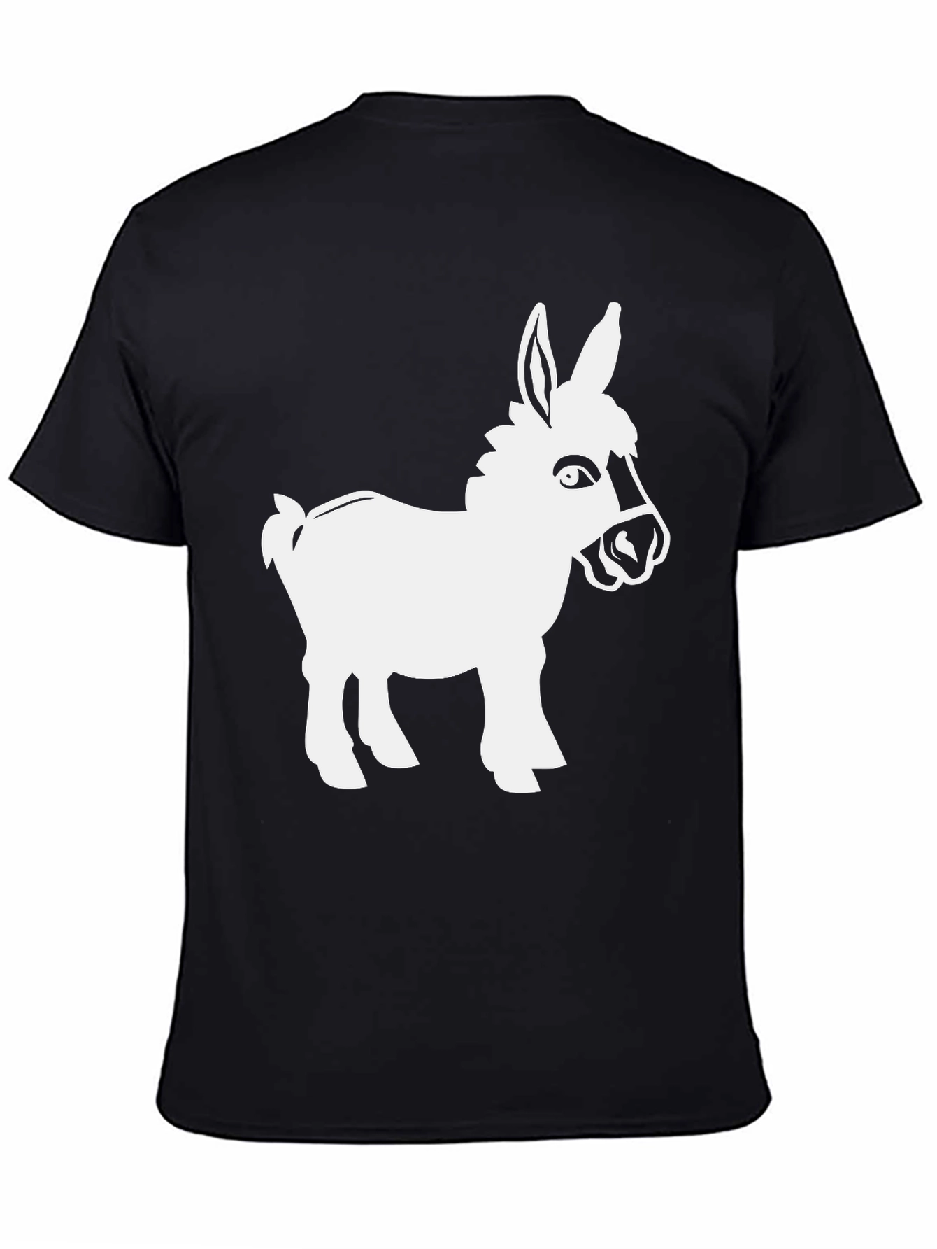 Black T-Shirt with White Donkey Graphic