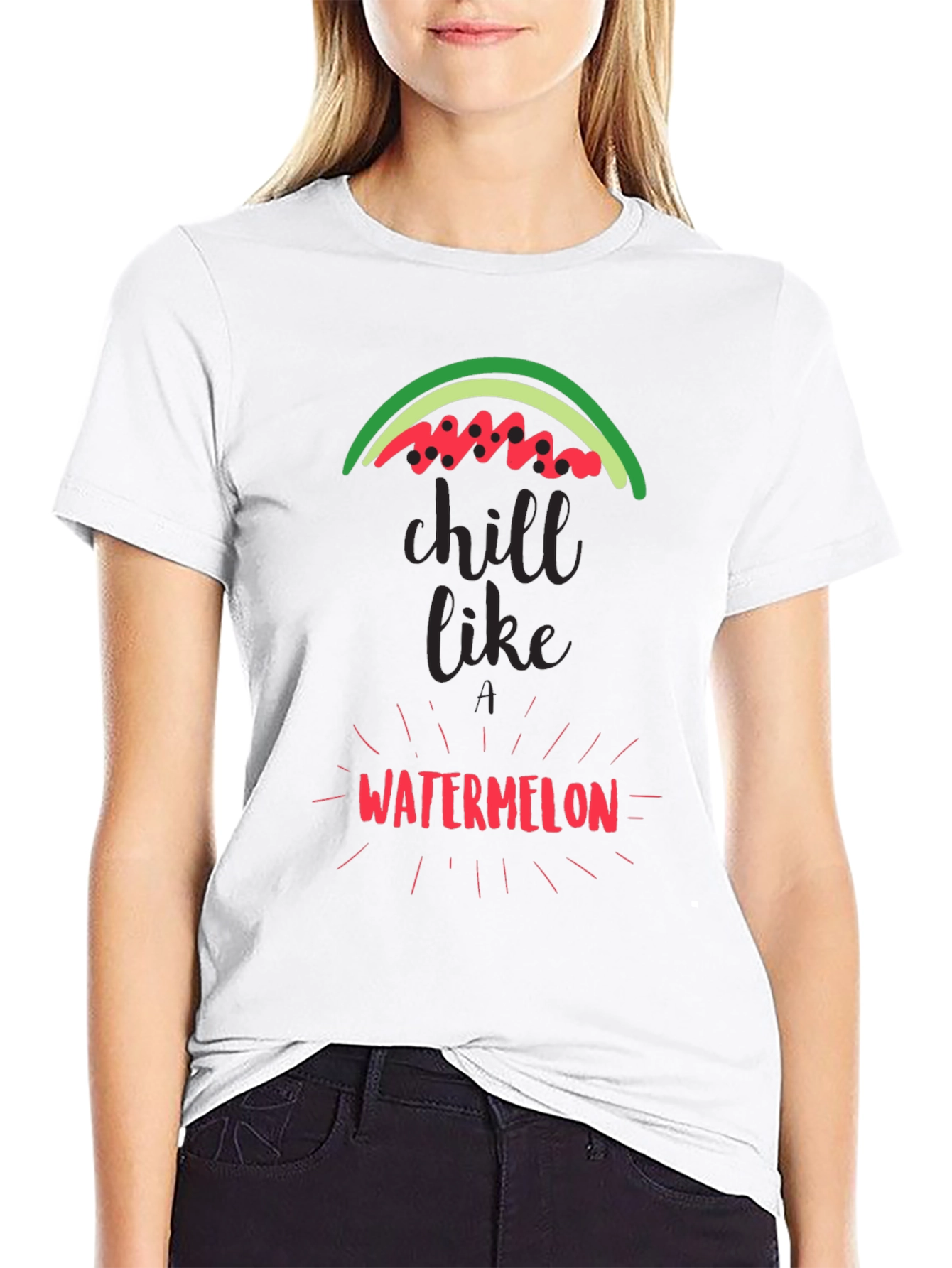 Chill Like Watermelon Black Graphic Tee