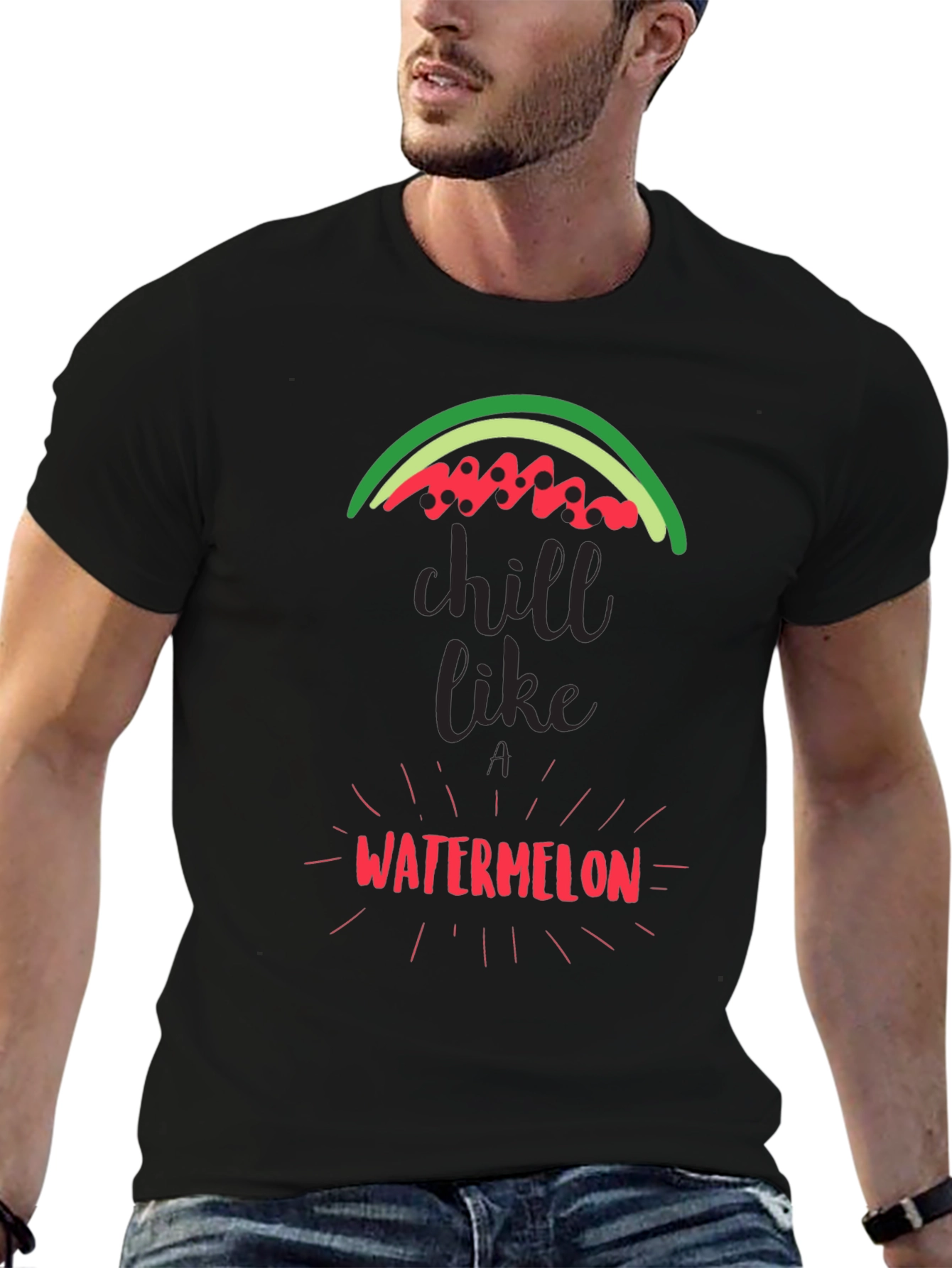 Chill Like Watermelon Black Graphic Tee