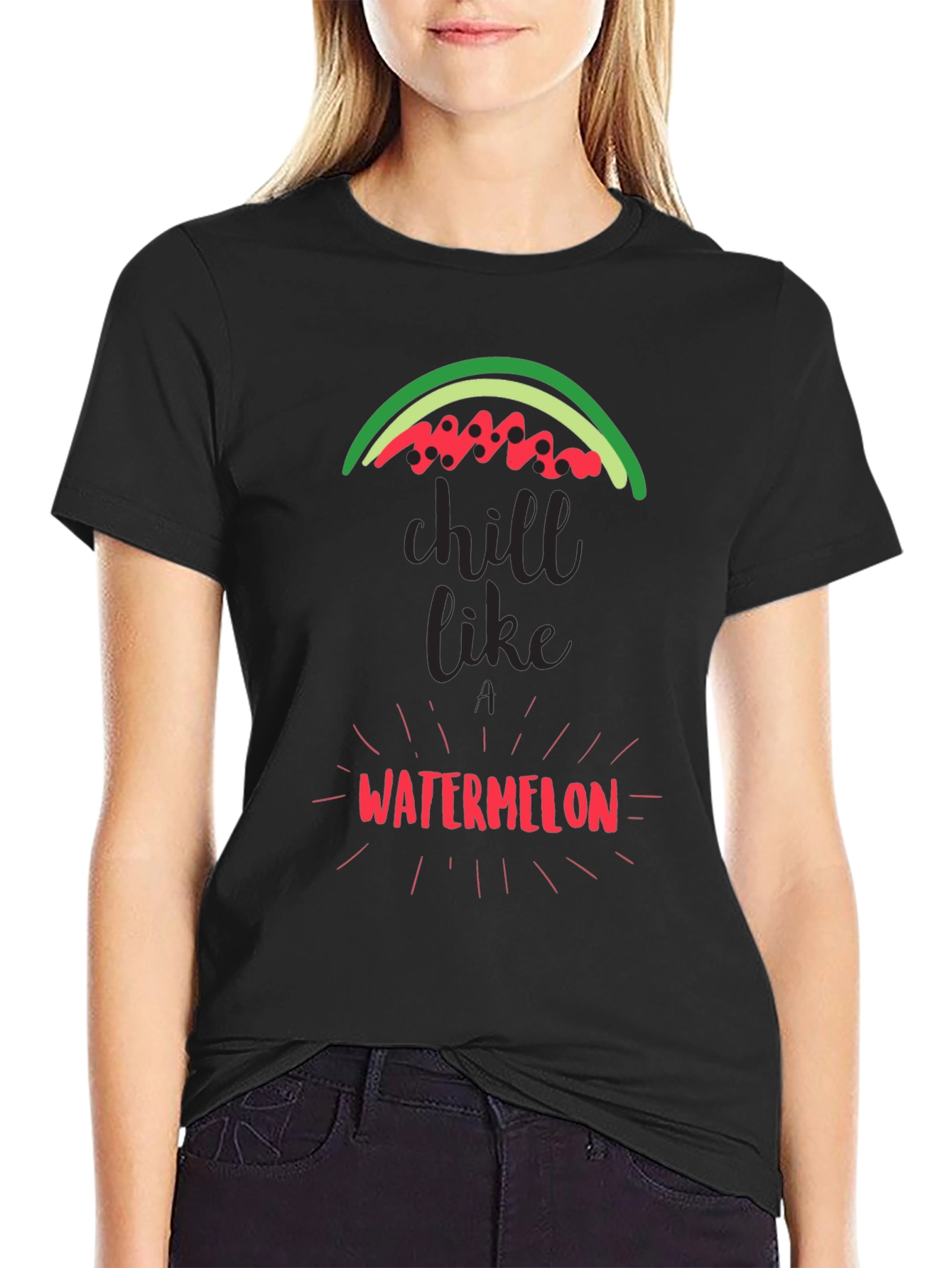 Chill Like Watermelon Black Graphic Tee
