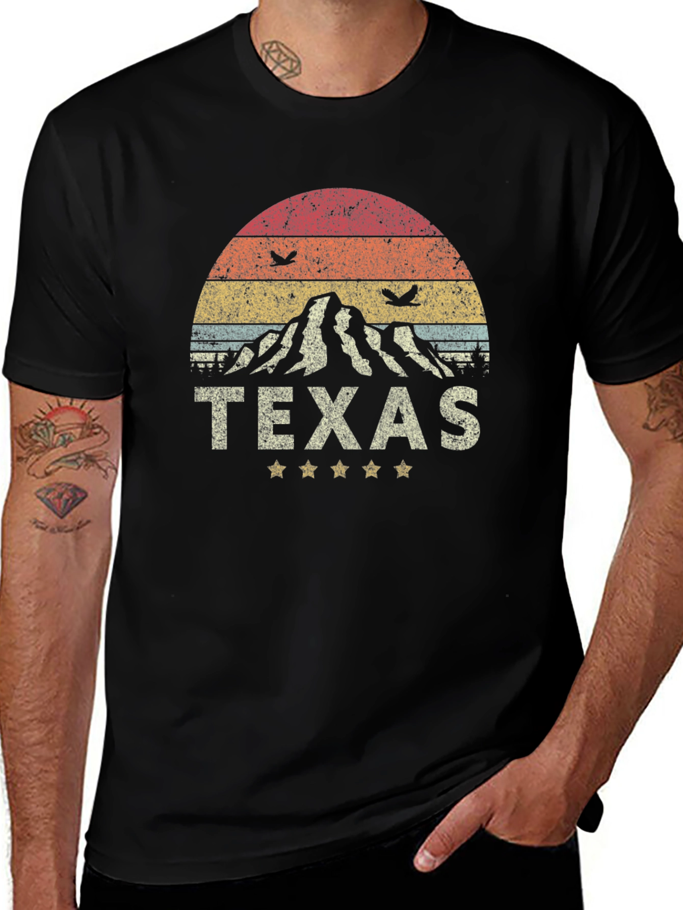 Texas Retro Graphic Tee - Black