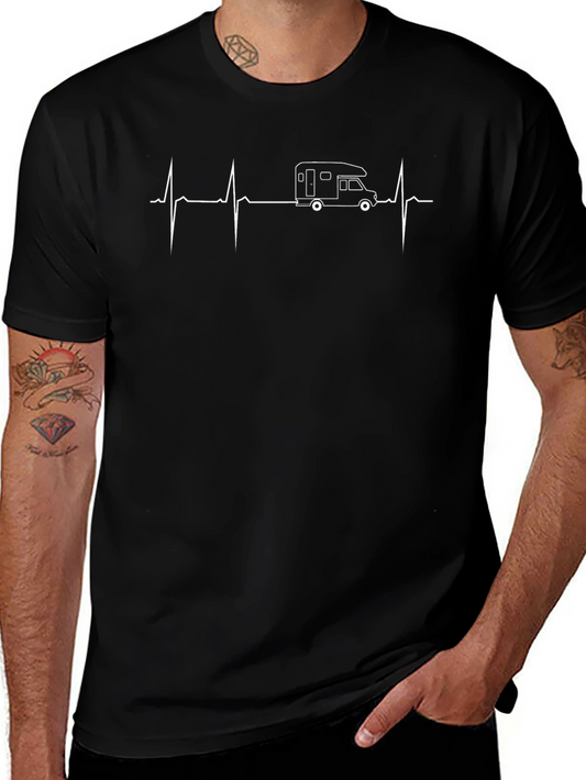 RV Heartbeat T-Shirt - Camping Life Line Tee