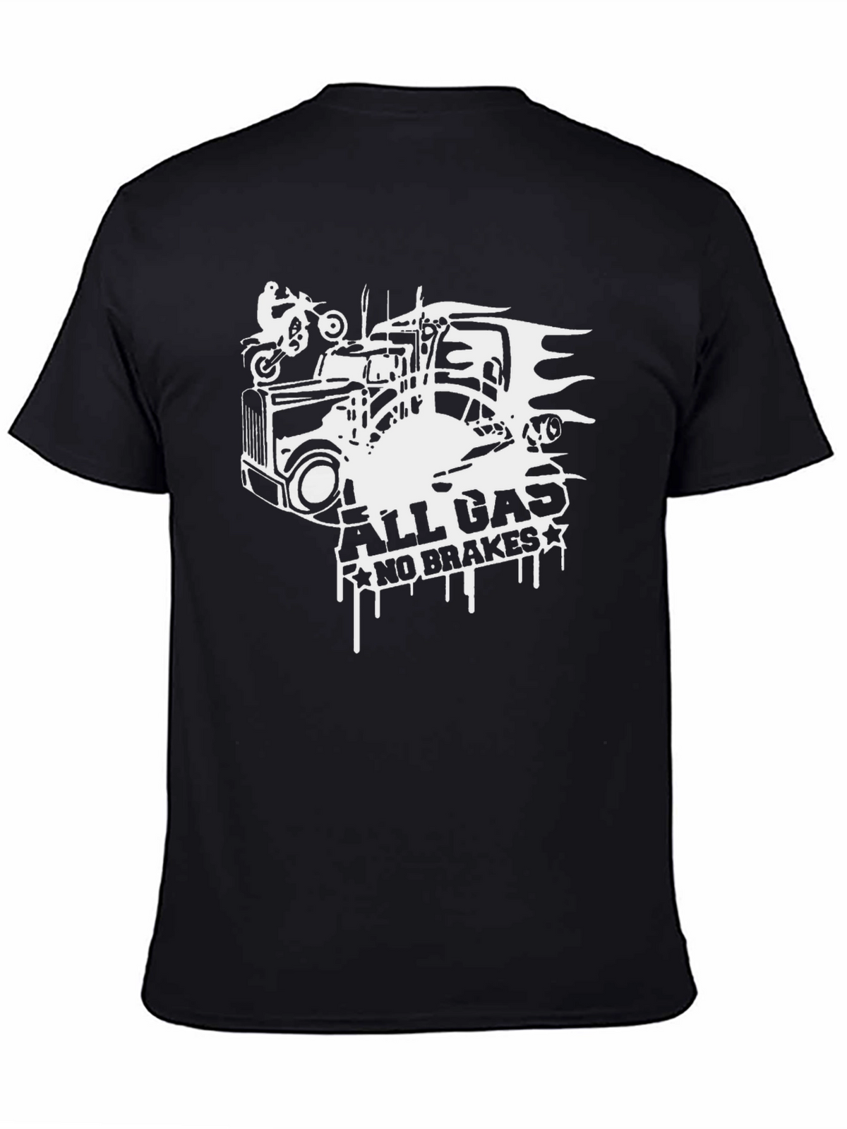All Gas No Brakes Black Graphic Tee