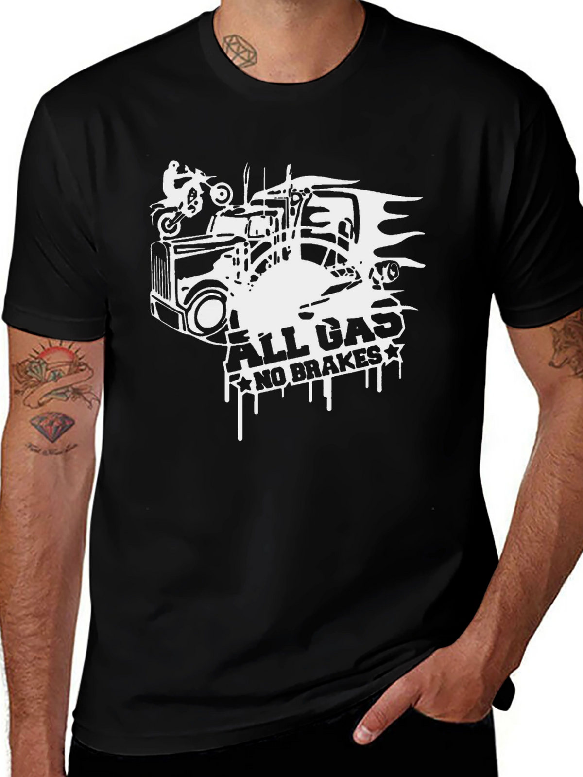 All Gas No Brakes Black Graphic Tee