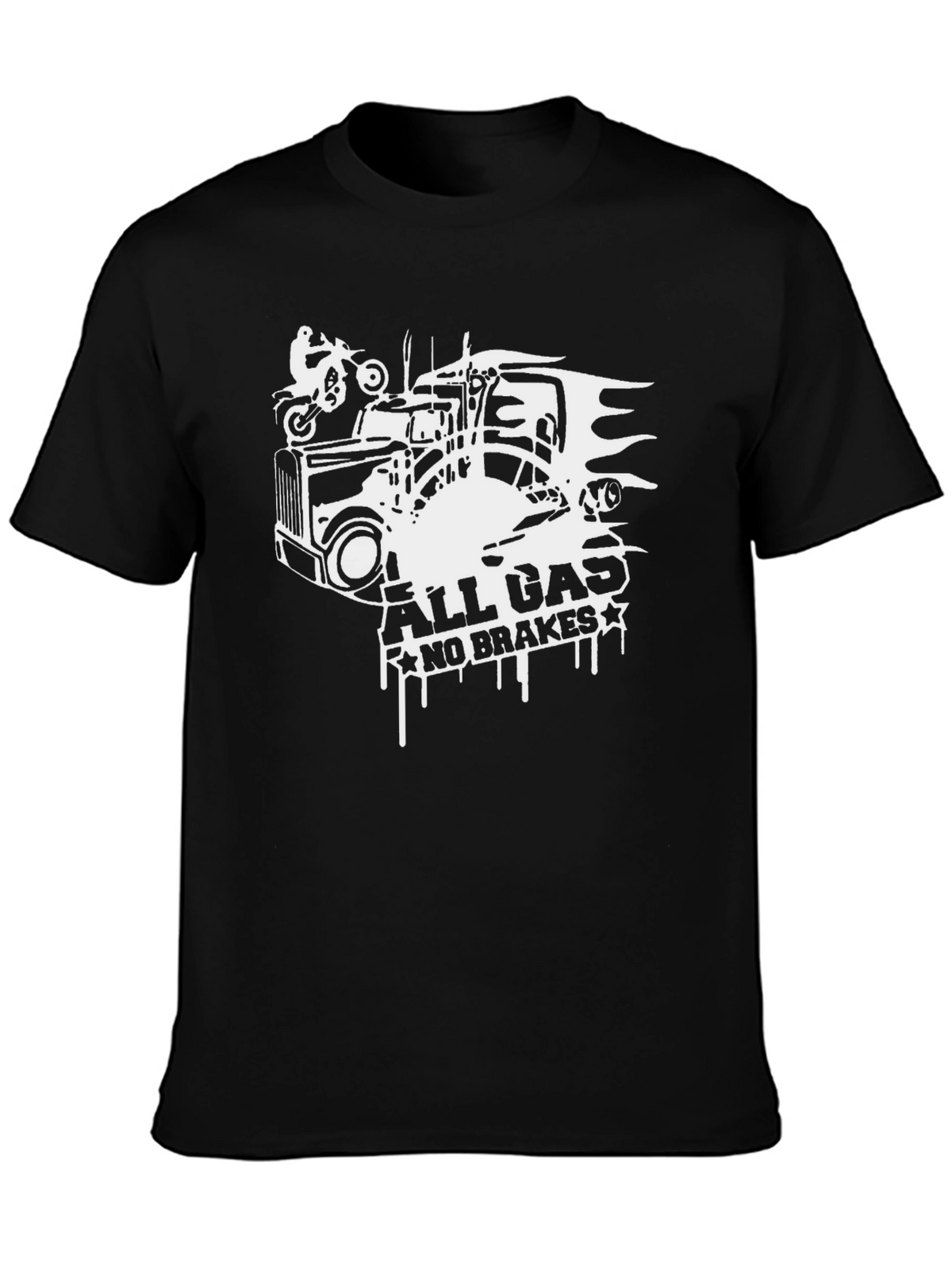 All Gas No Brakes Black Graphic Tee