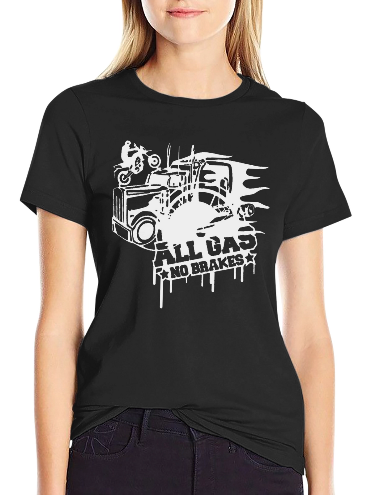 All Gas No Brakes Black Graphic Tee