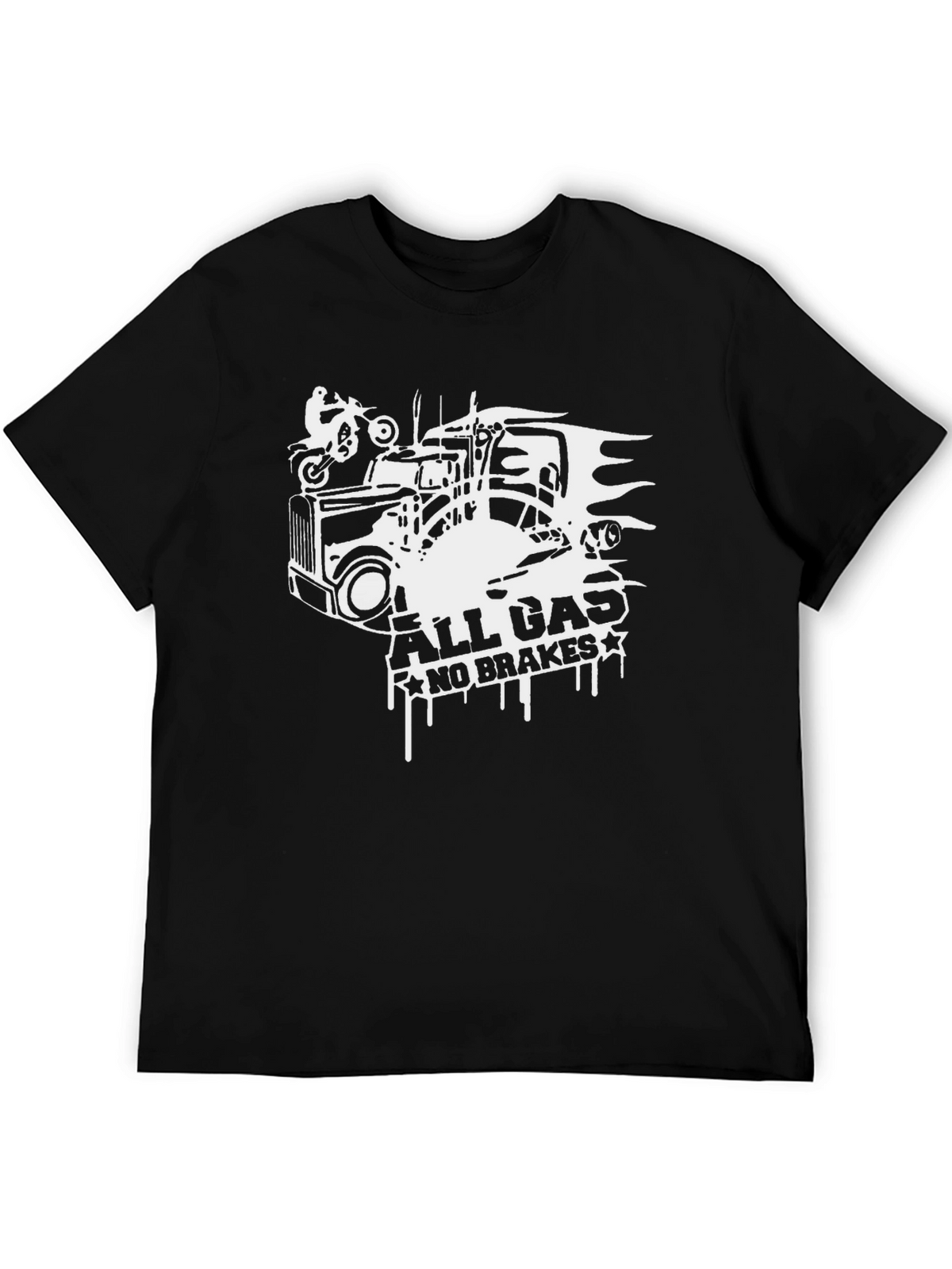 All Gas No Brakes Black Graphic Tee