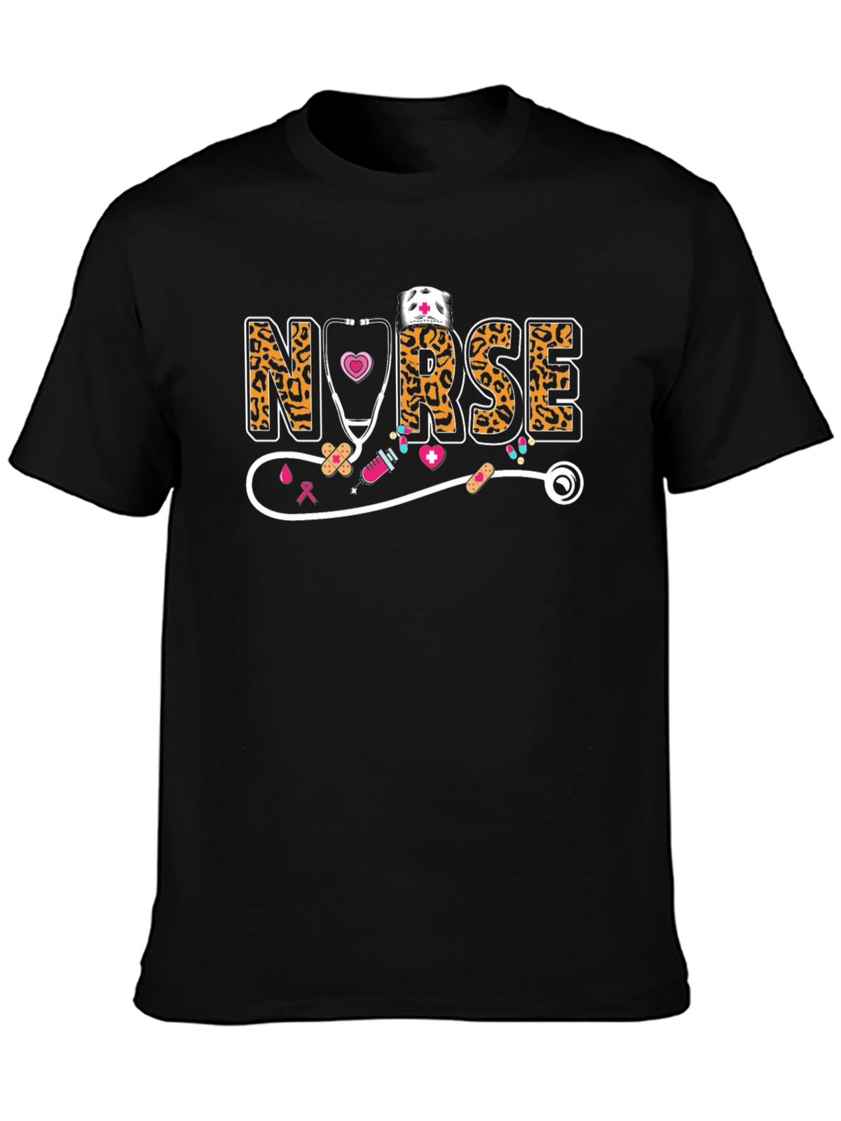 Nurse Leopard Print Graphic T-Shirt