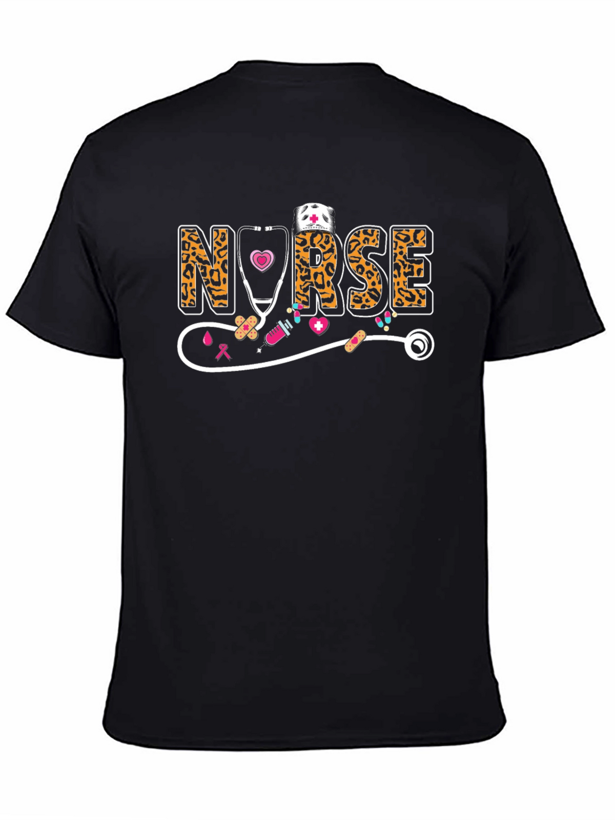 Nurse Leopard Print Graphic T-Shirt