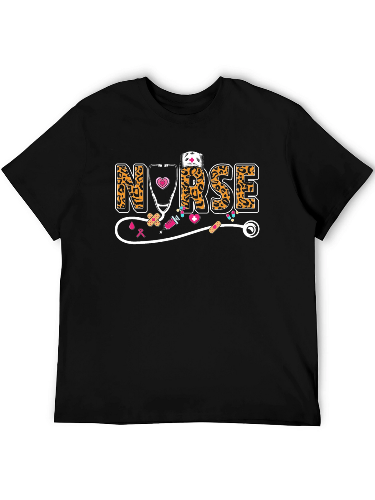 Nurse Leopard Print Graphic T-Shirt