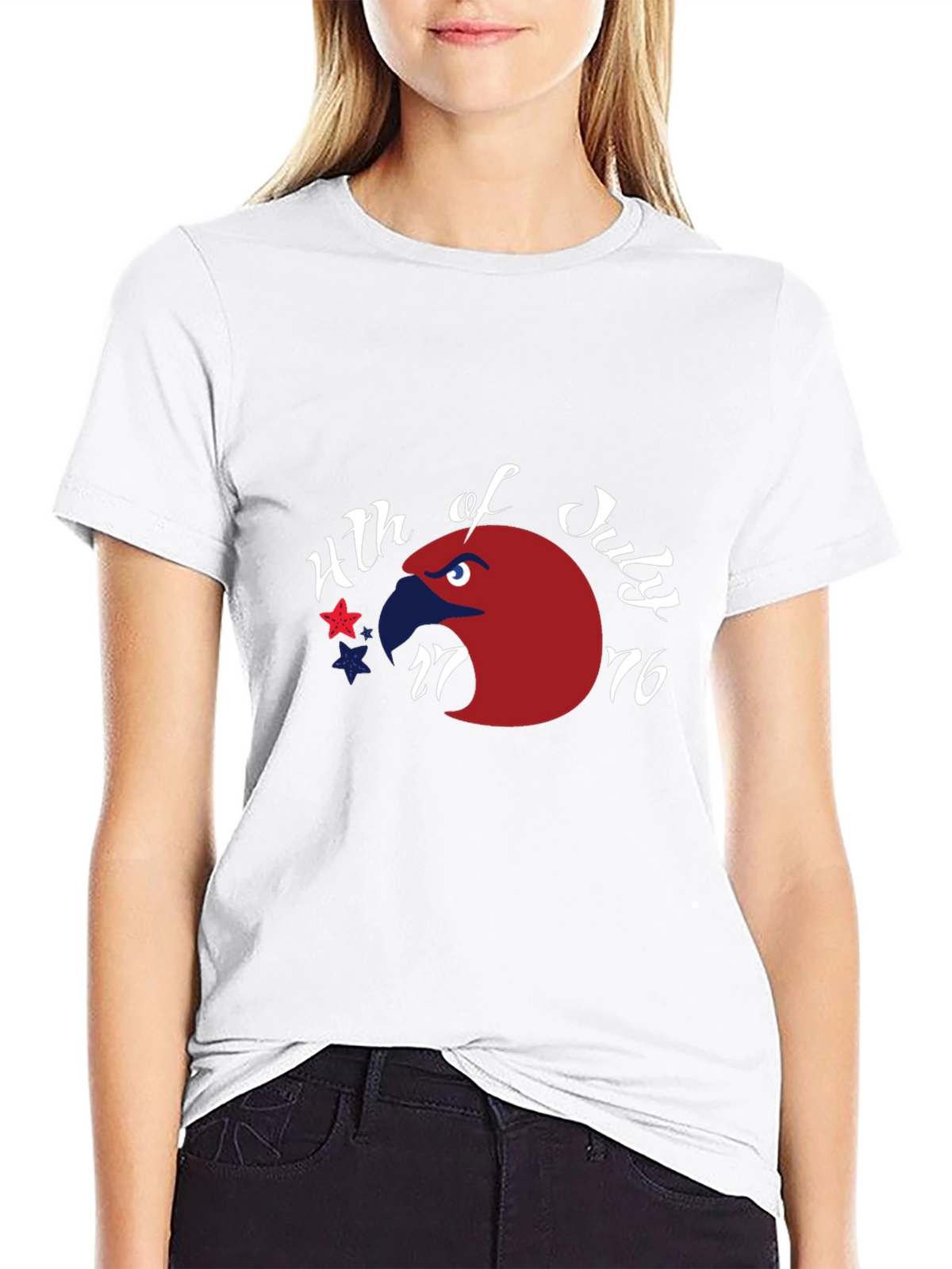 Patriotic Eagle 4th of July Graphic Tee - Black