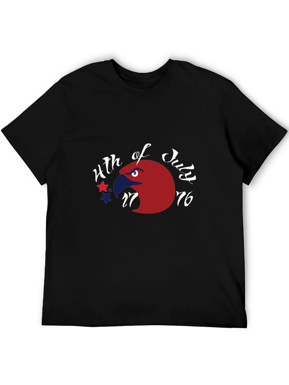 Patriotic Eagle 4th of July Graphic Tee - Black