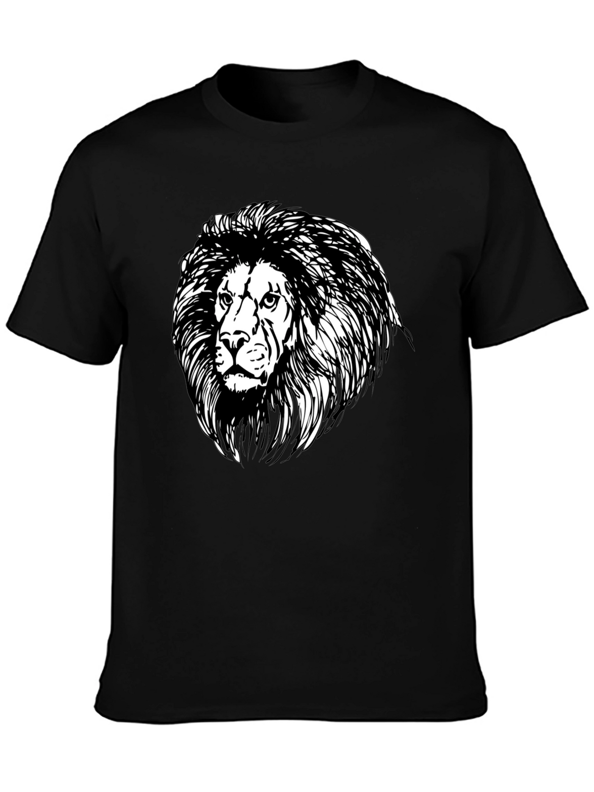 Lion Graphic Black Tee - Classic Style