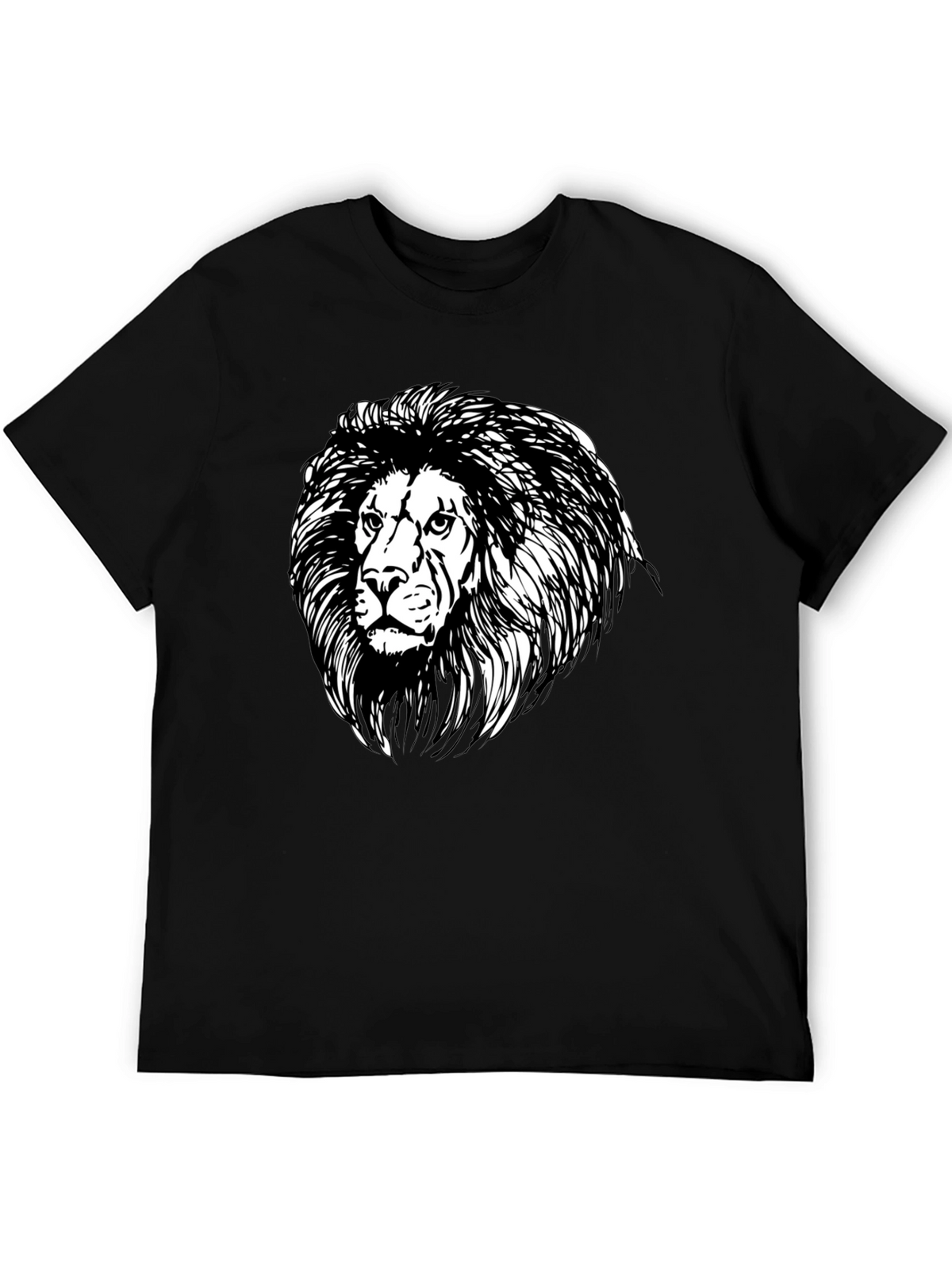 Lion Graphic Black Tee - Classic Style