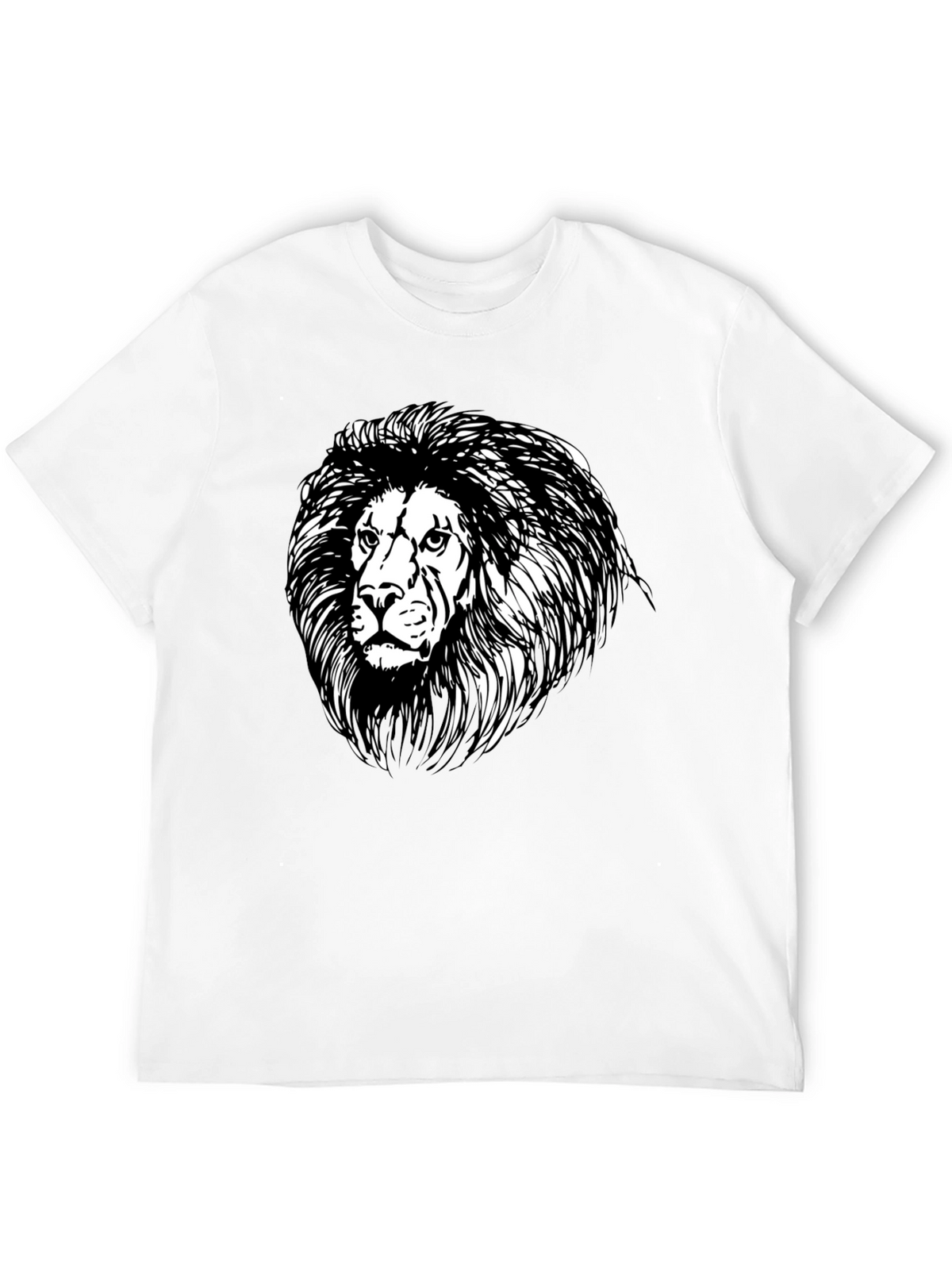 Lion Graphic Black Tee - Classic Style