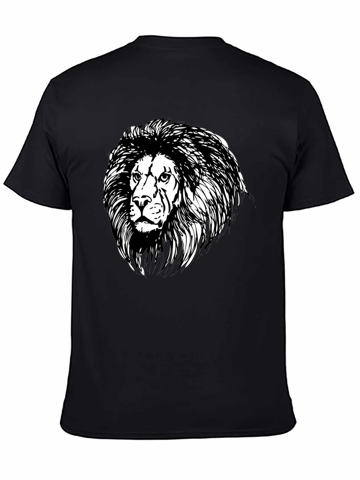 Lion Graphic Black Tee - Classic Style