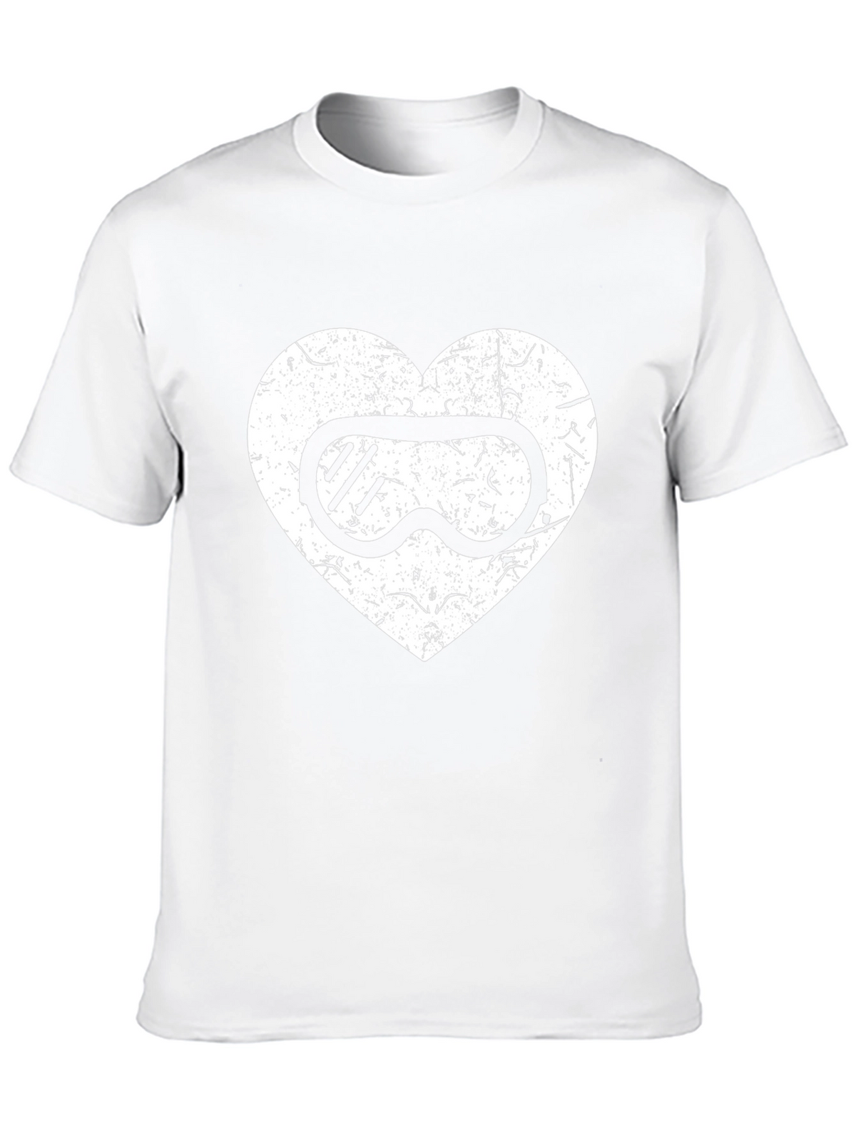 Ski Goggles Heart Graphic Tee - Black Casual T-Shirt