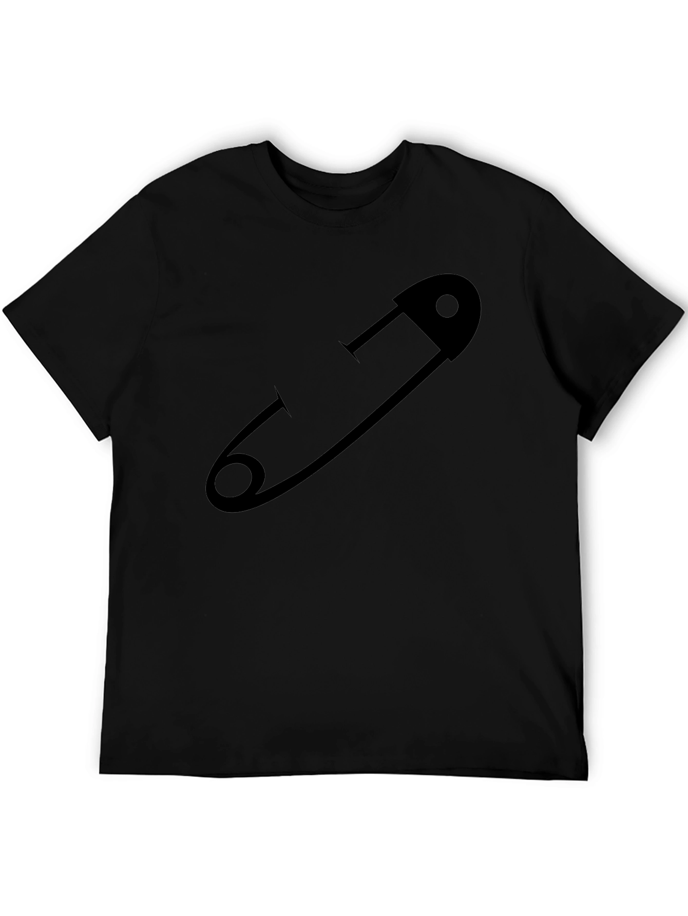 Safety Pin Graphic T-Shirt - Black