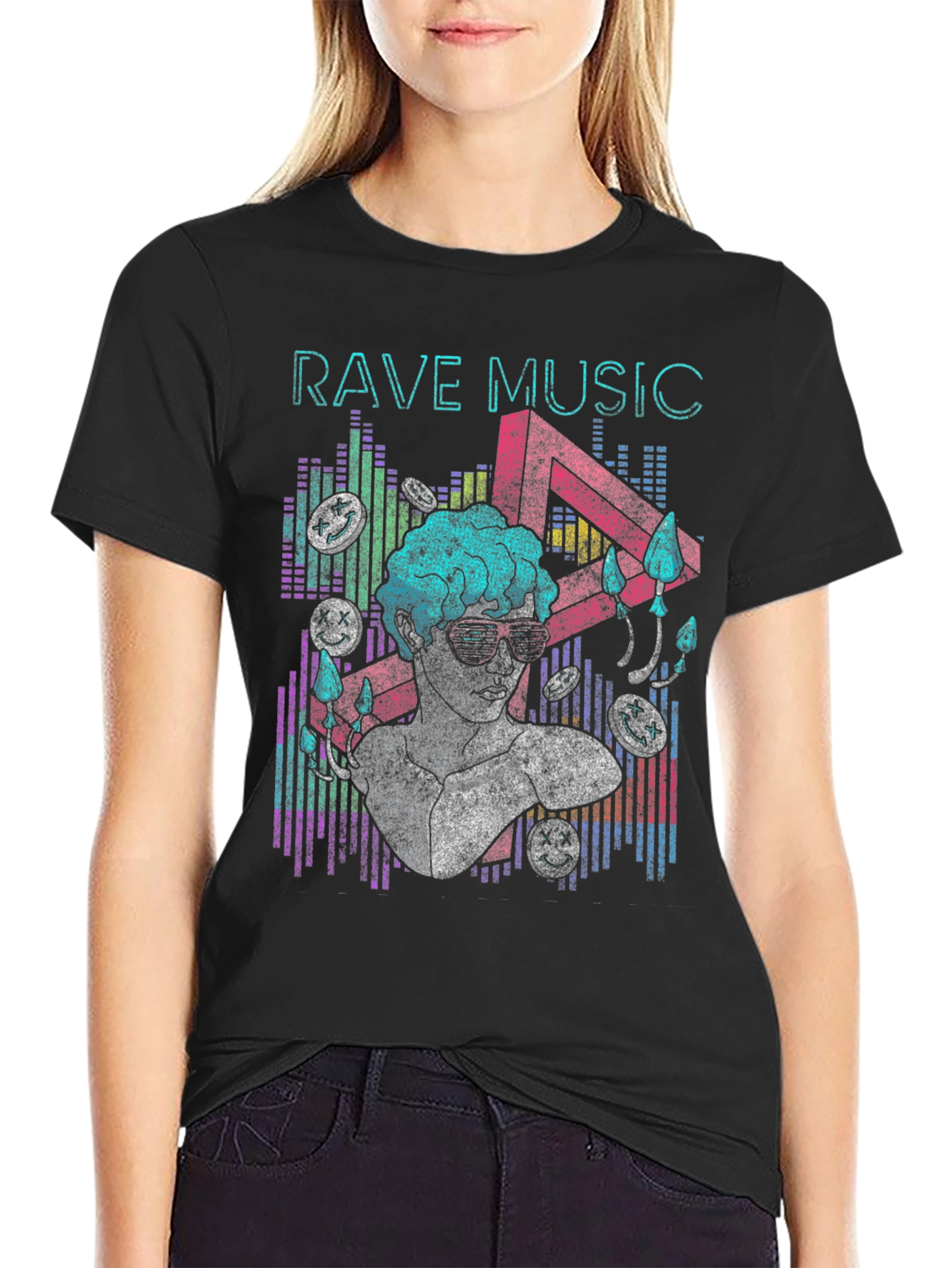 Rave Music Graphic Print T-Shirt