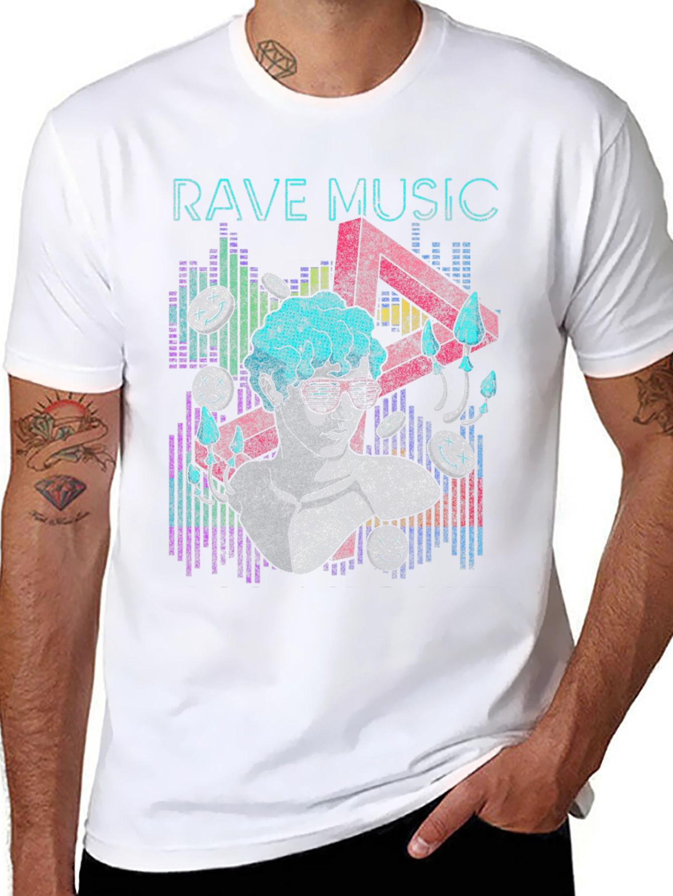 Rave Music Graphic Print T-Shirt