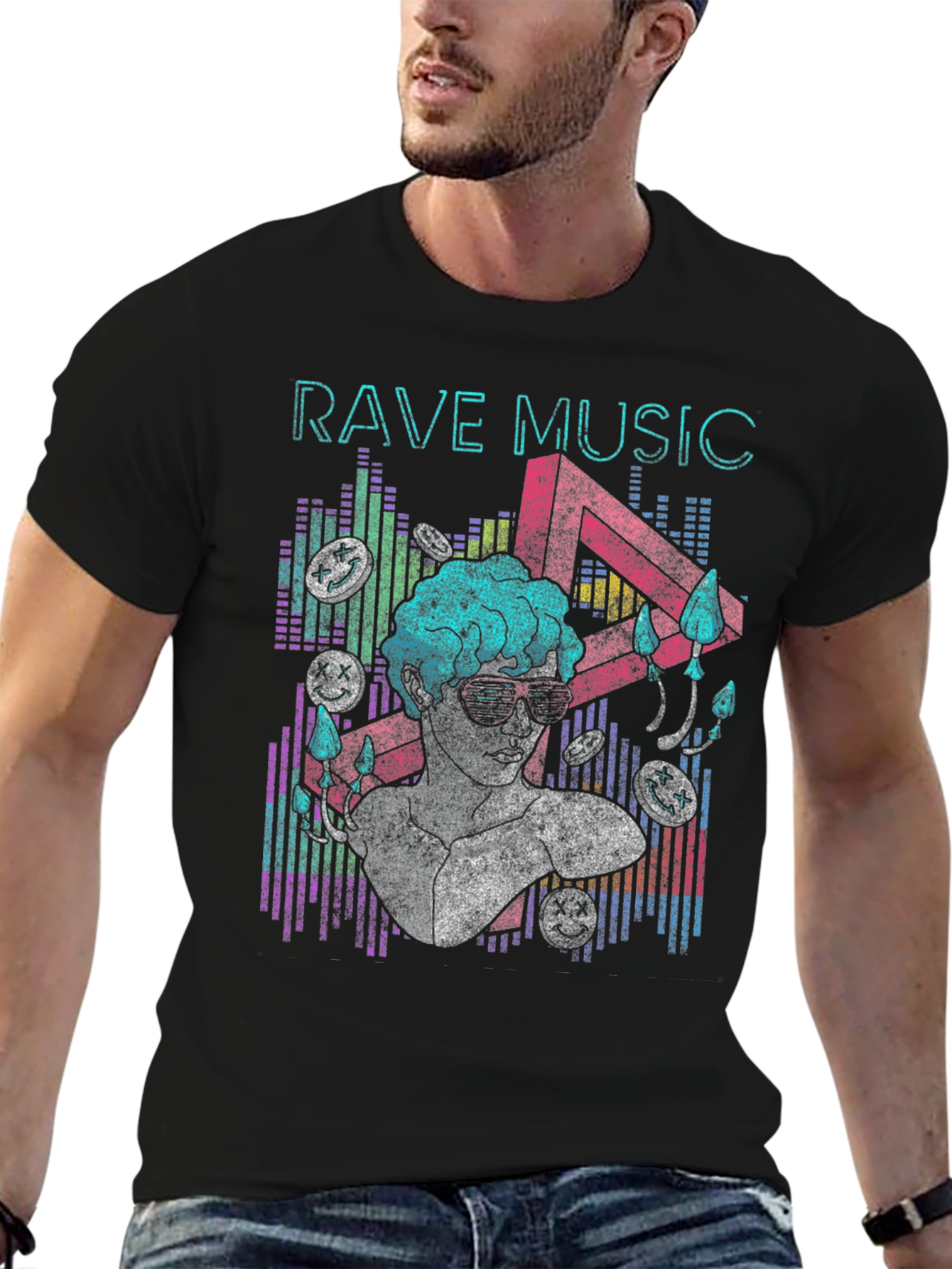 Rave Music Graphic Print T-Shirt