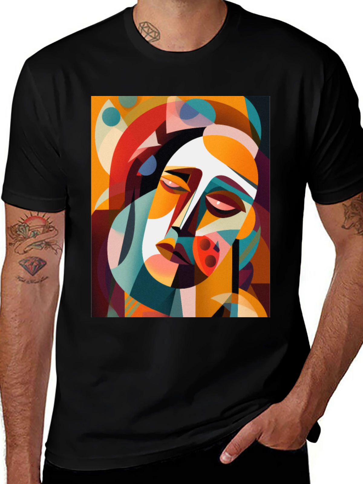 Abstract Art Graphic Tee - Modern Geometric Style