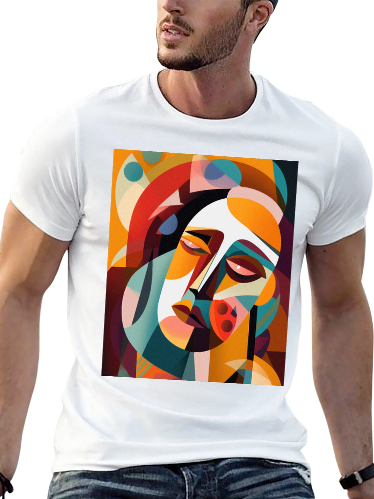 Abstract Art Graphic Tee - Modern Geometric Style