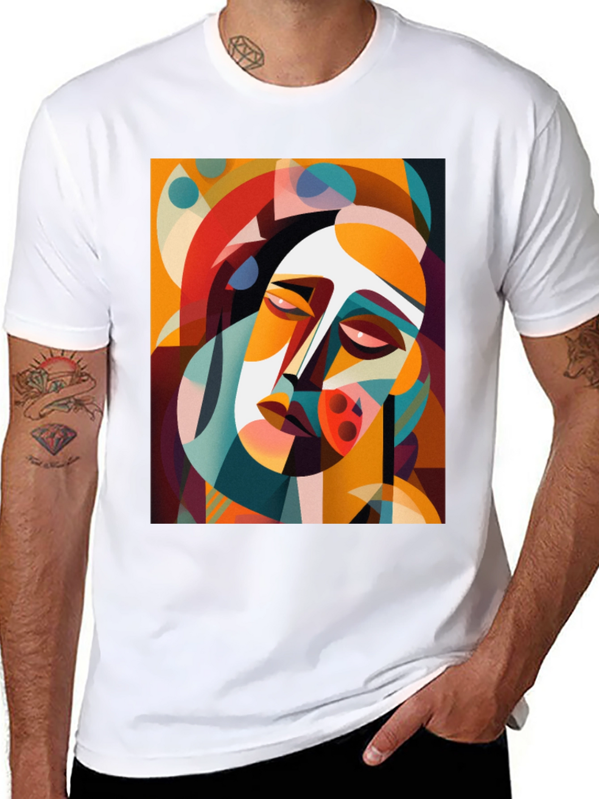 Abstract Art Graphic Tee - Modern Geometric Style