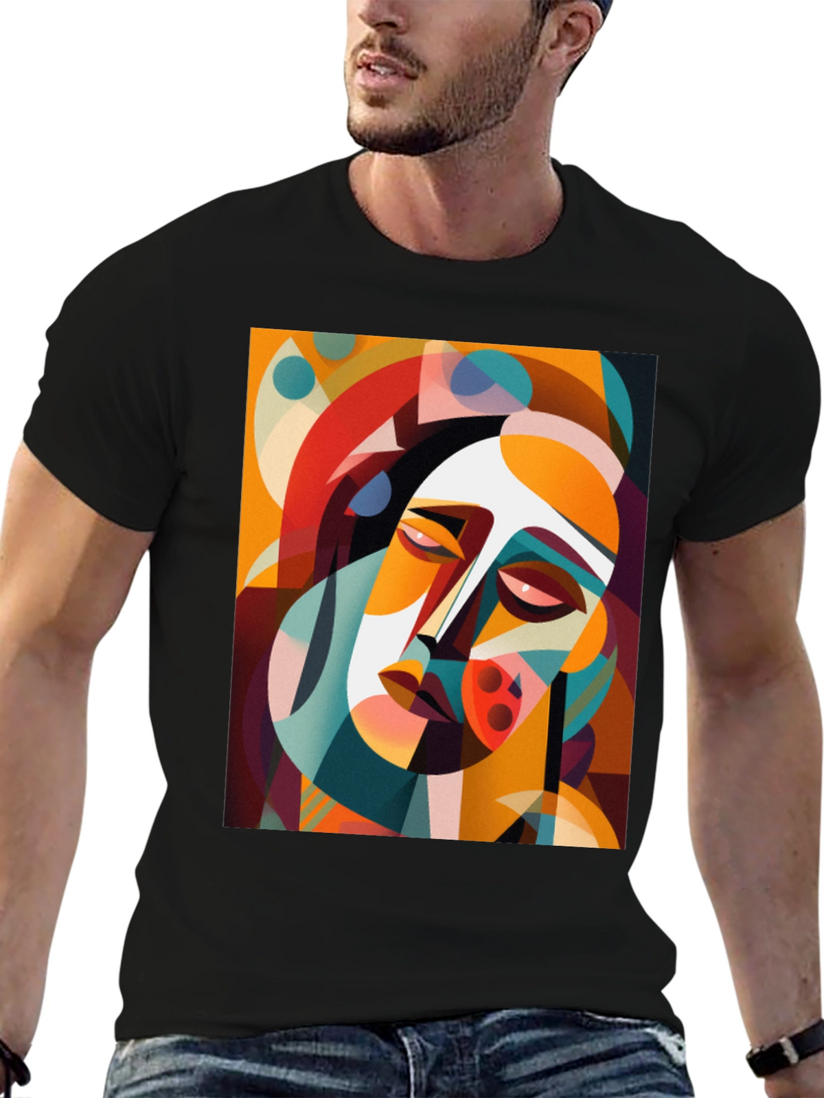Abstract Art Graphic Tee - Modern Geometric Style