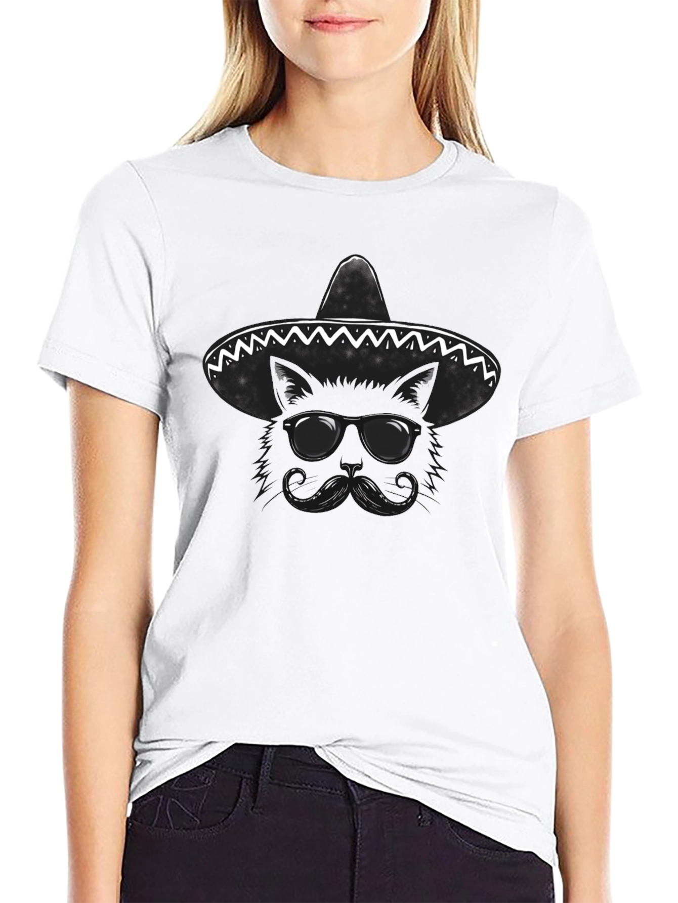Cat Mariachi Graphic T-Shirt