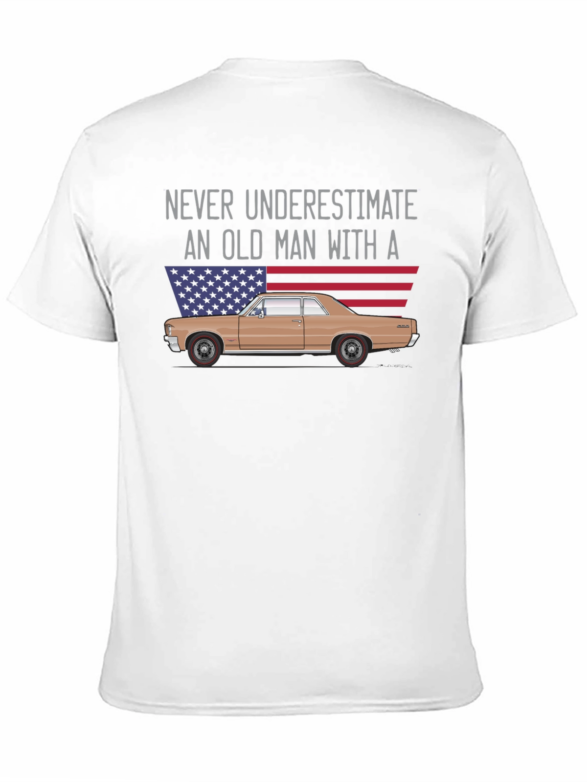 Old Man Car T-Shirt - USA Flag Graphic Tee