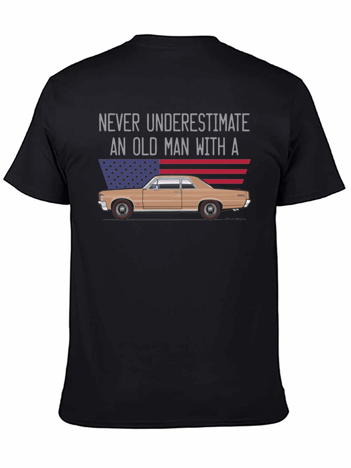 Old Man Car T-Shirt - USA Flag Graphic Tee