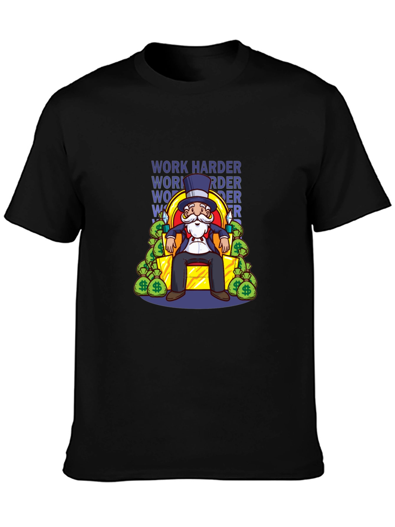 Work Harder Monopoly Man T-Shirt