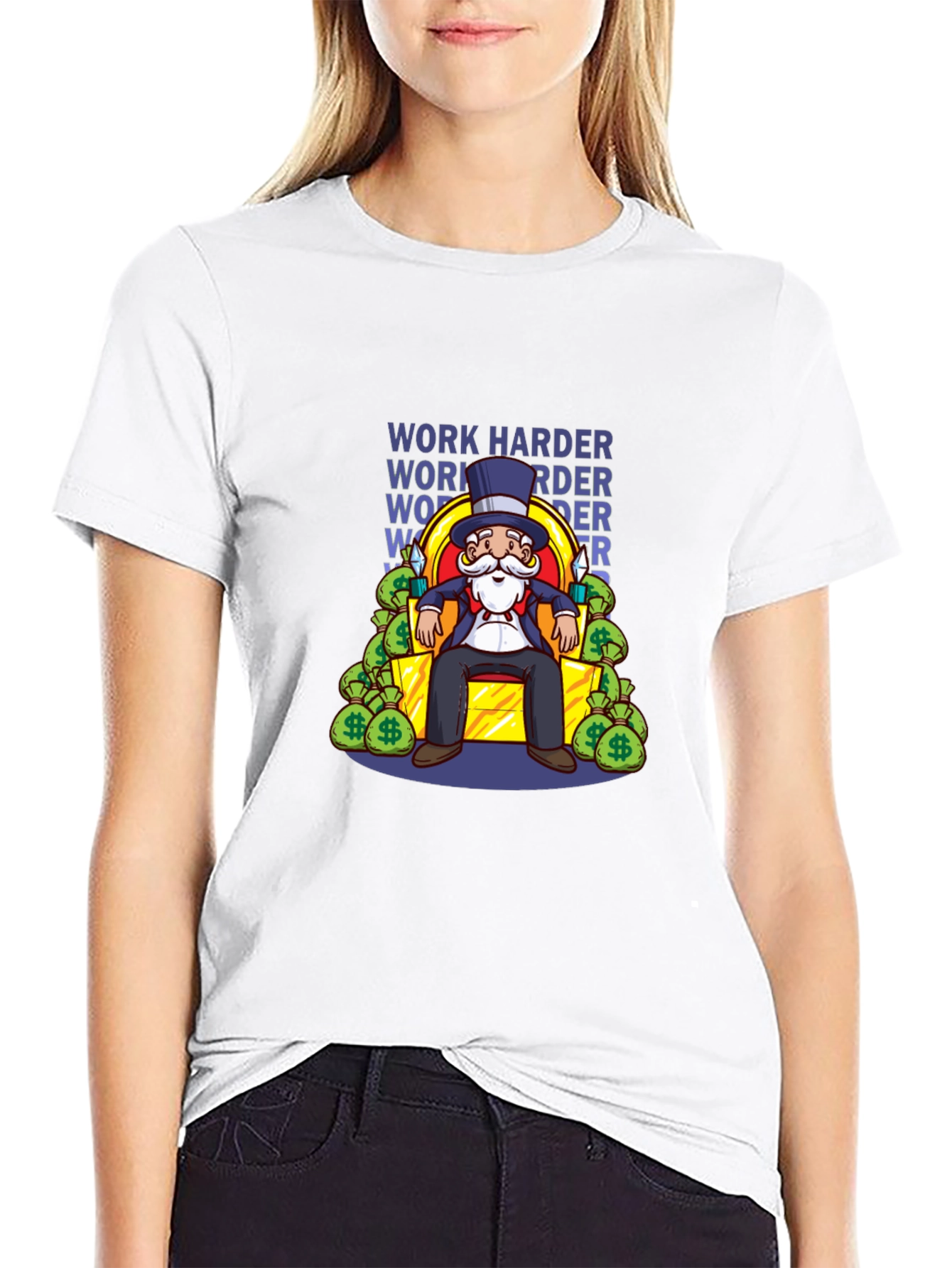 Work Harder Monopoly Man T-Shirt