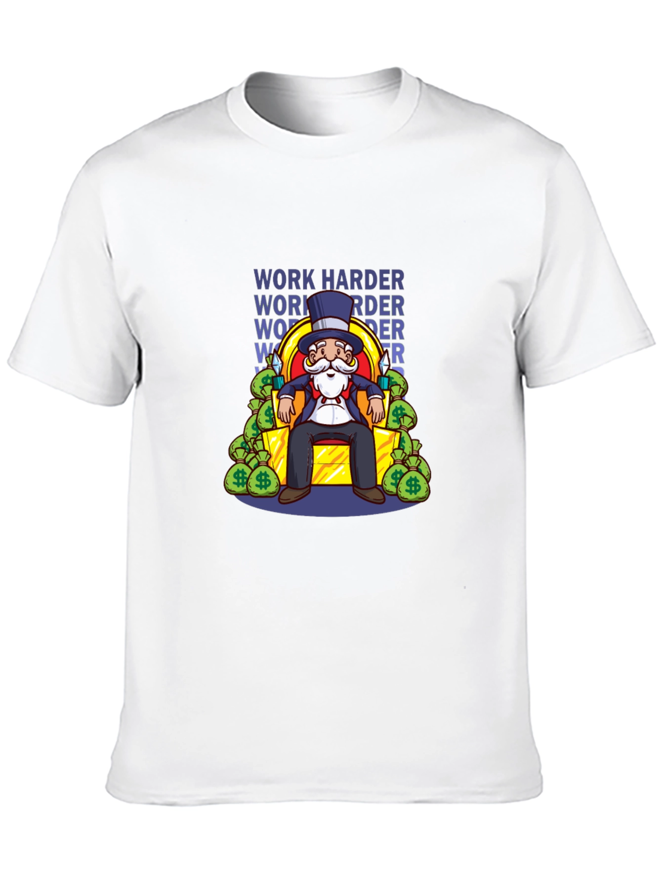 Work Harder Monopoly Man T-Shirt
